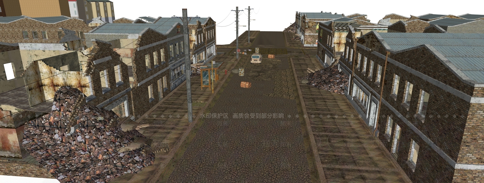 复古中古风格建筑SU模型下载【ID:1202935803】