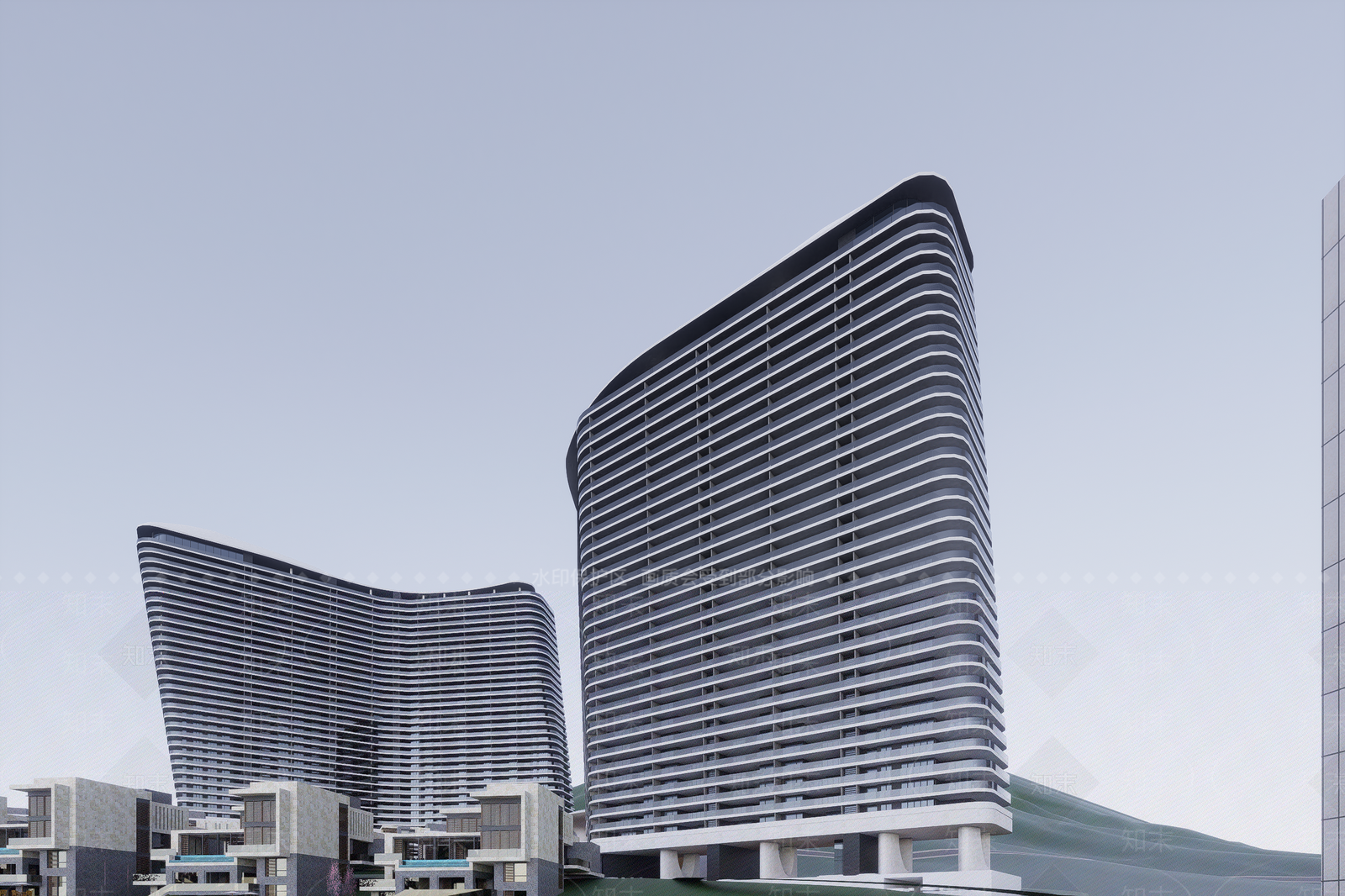 现代酒店建筑SU模型下载【ID:1202936718】