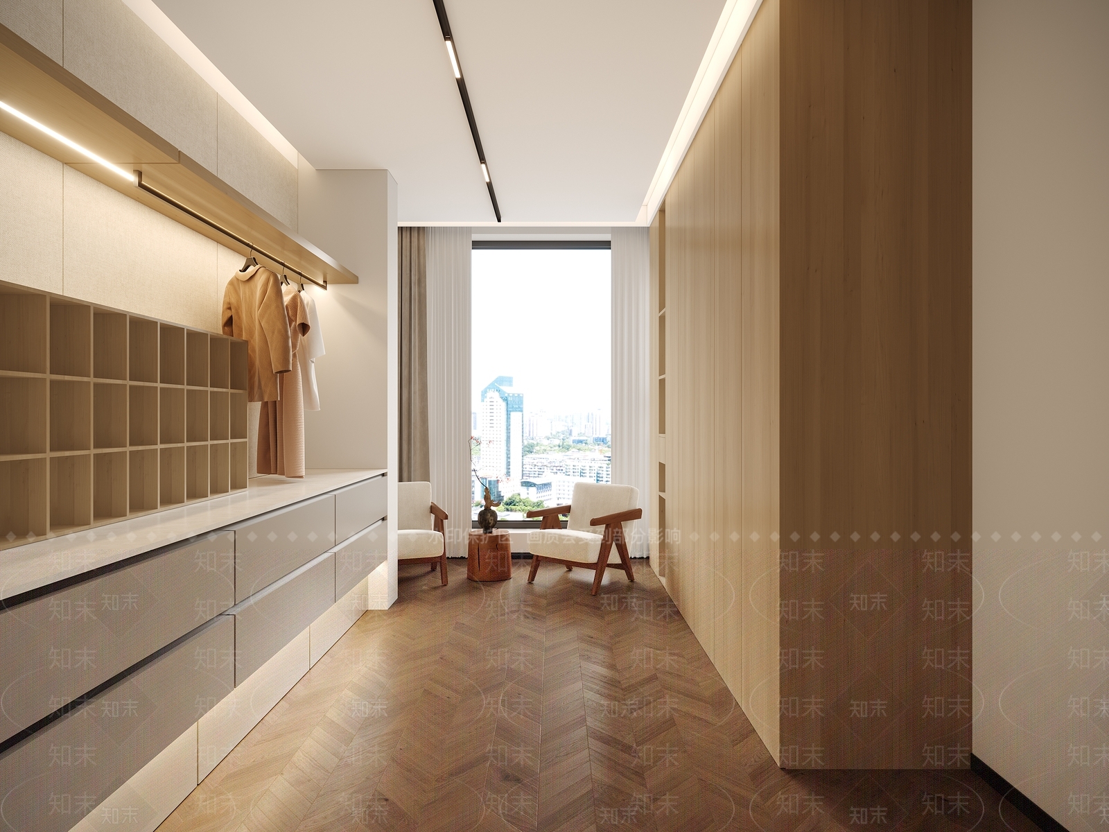 现代衣帽间3D模型下载【ID:1202936873】