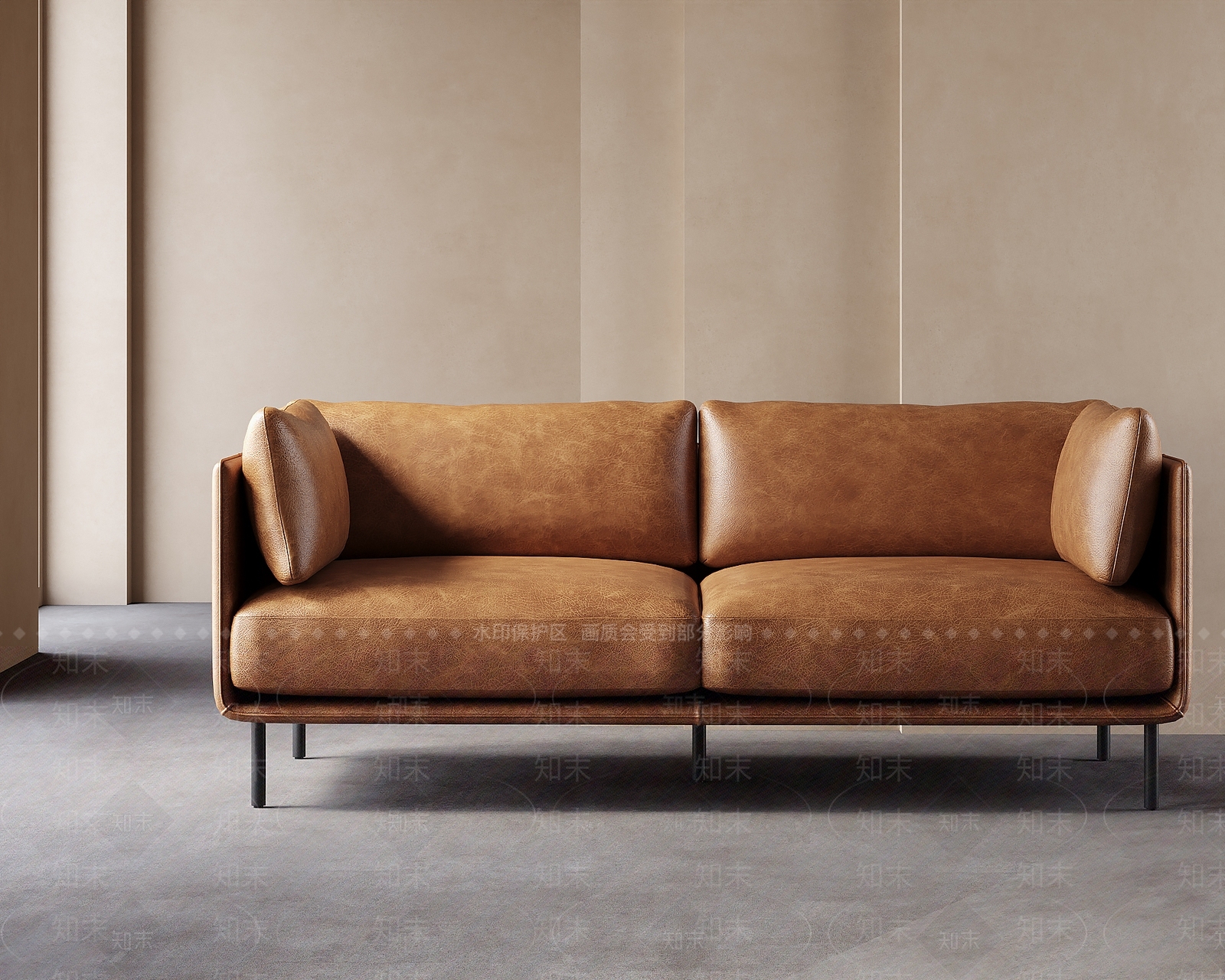 现代意式双人沙发3D模型下载【ID:1202943973】