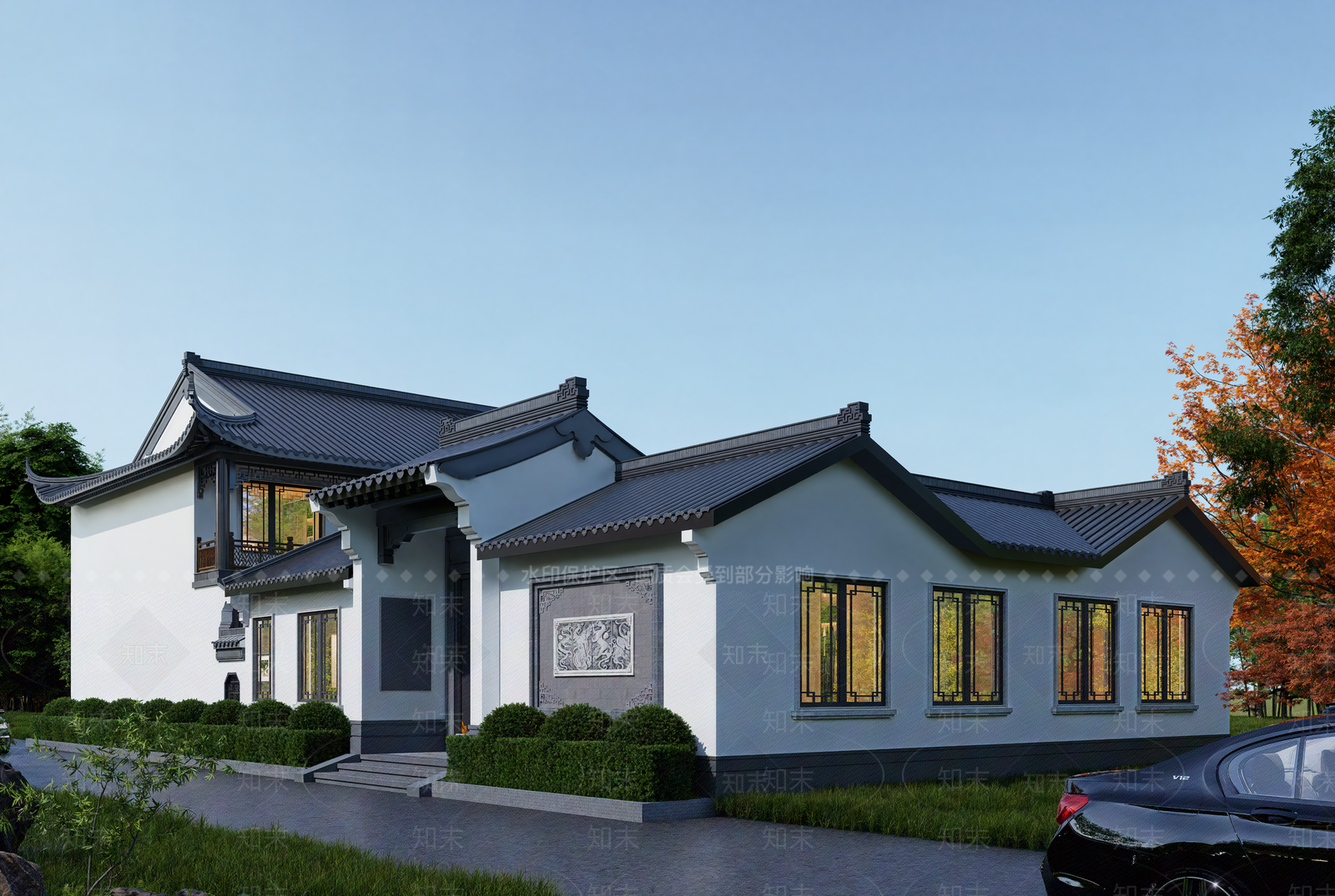 中式古建筑SU模型下载【ID:1202944797】