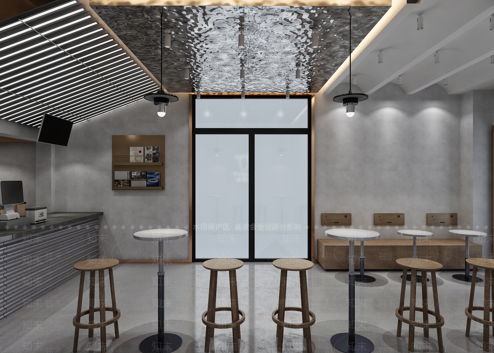 工业现代奶茶店3D模型下载【ID:1202947168】