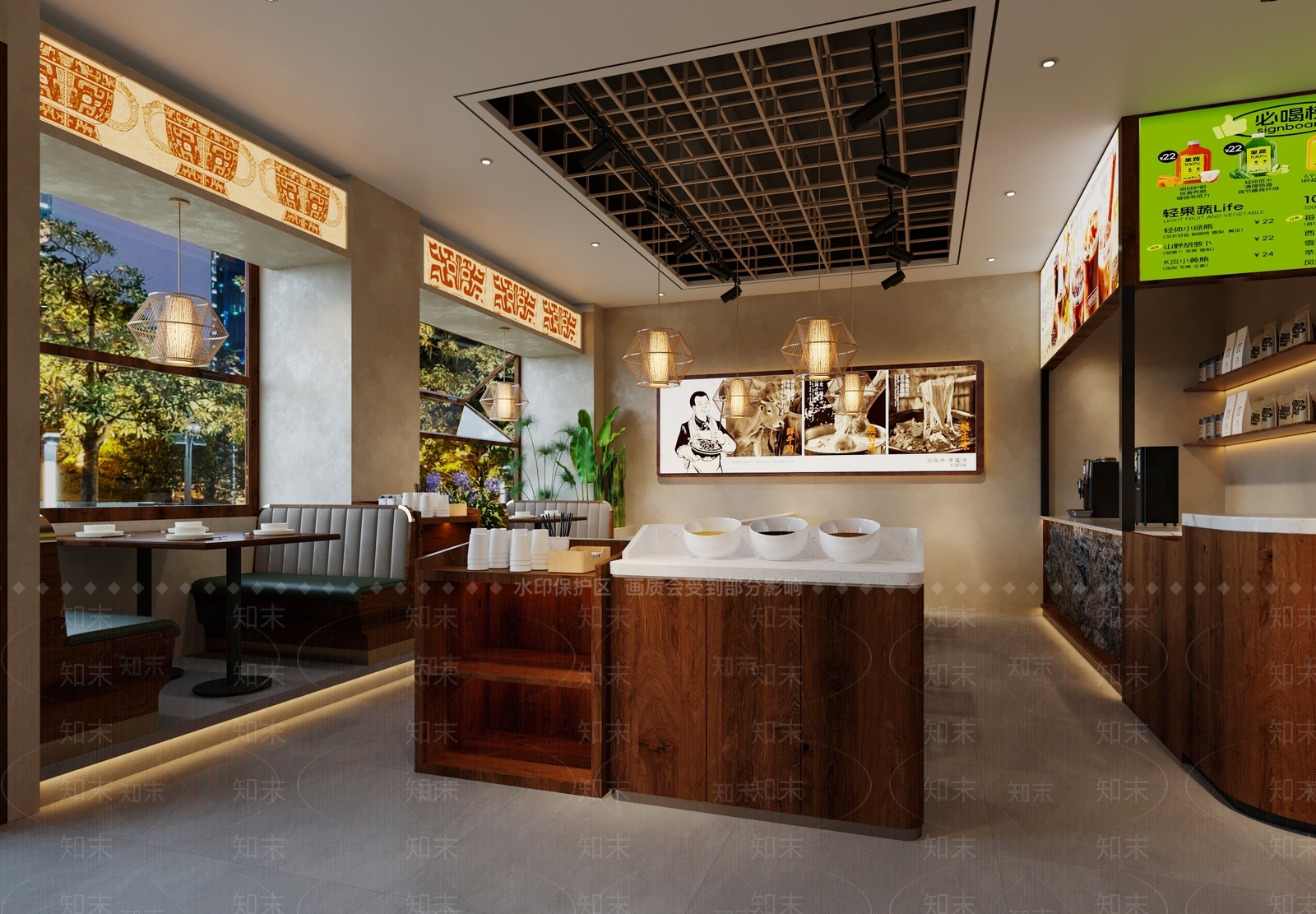 新中式中式中餐厅3D模型下载【ID:1203140662】