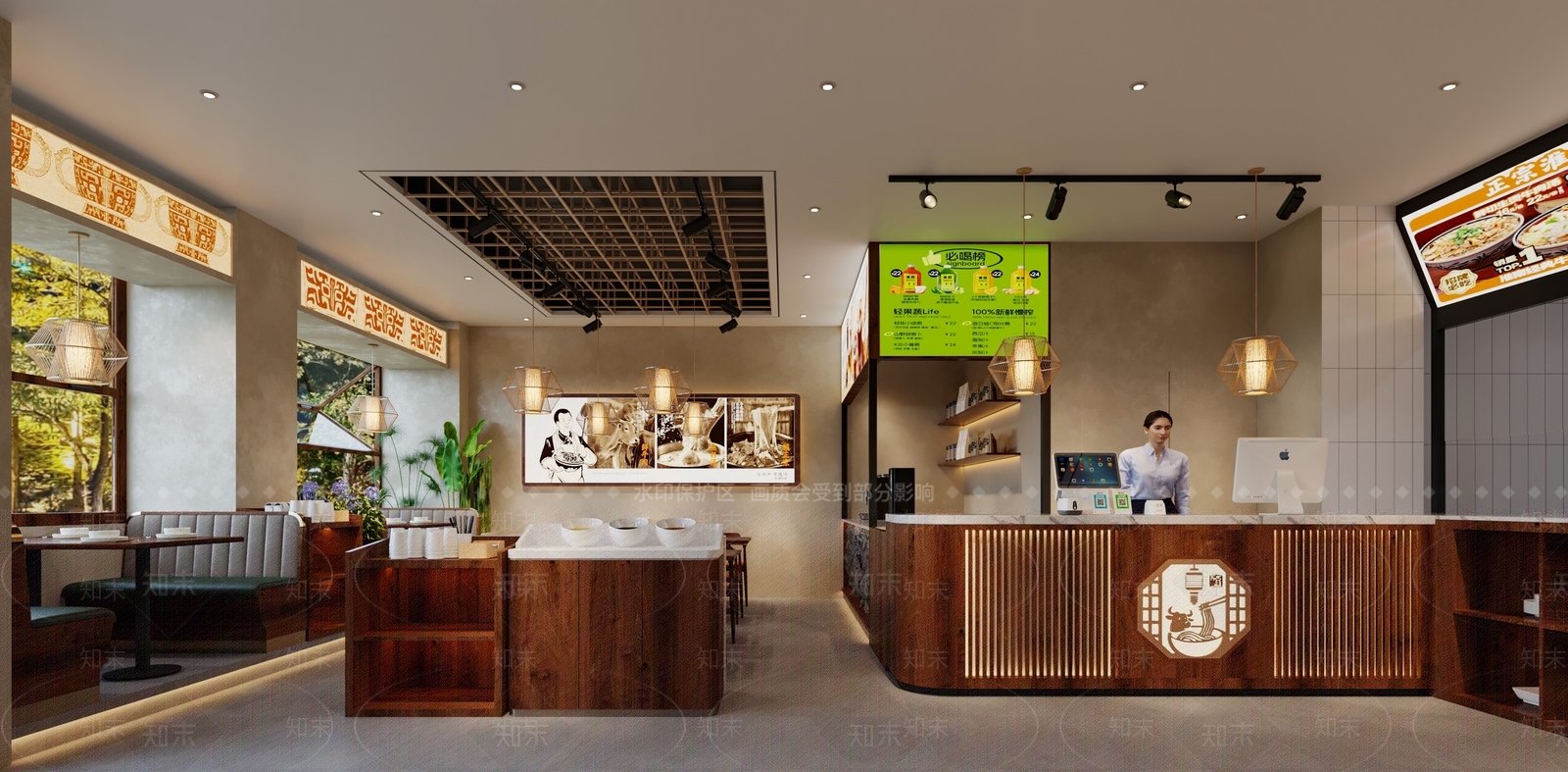 新中式中式中餐厅3D模型下载【ID:1203140662】