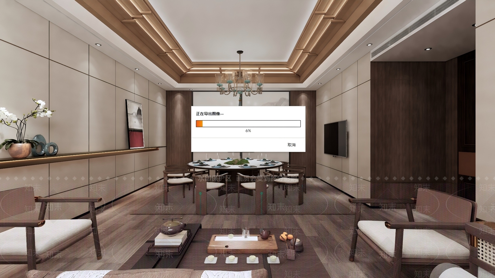 现代新中式包厢SU模型下载【ID:1202950500】