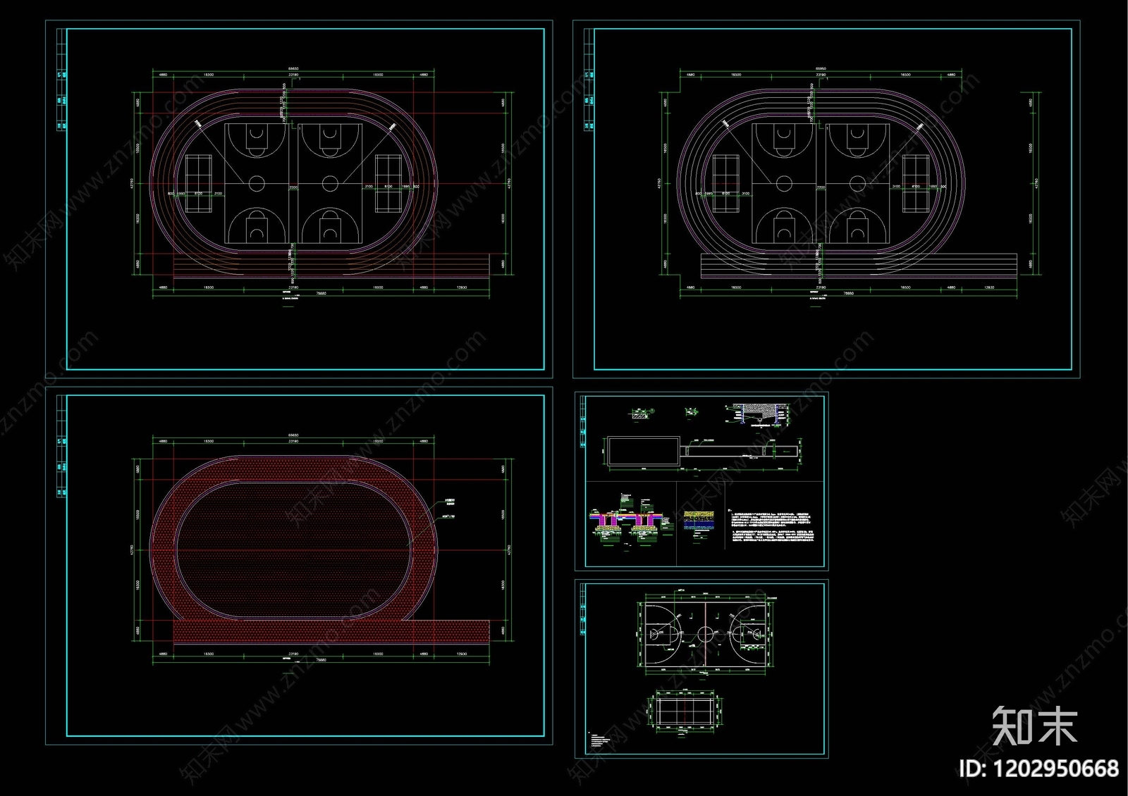 现代操场施工图下载【ID:1202950668】