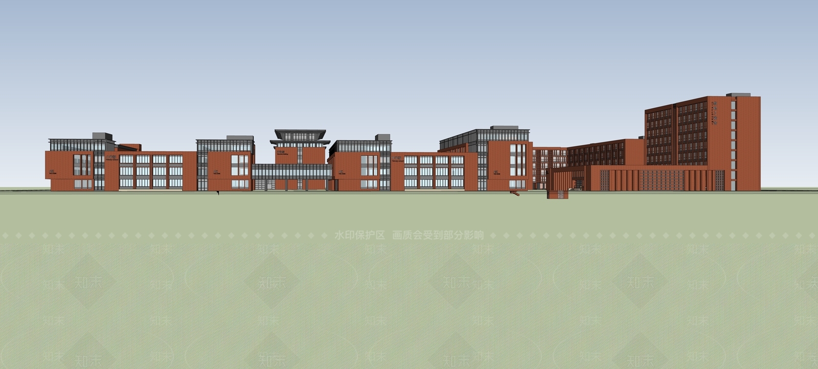 现代学校建筑SU模型下载【ID:1202951397】