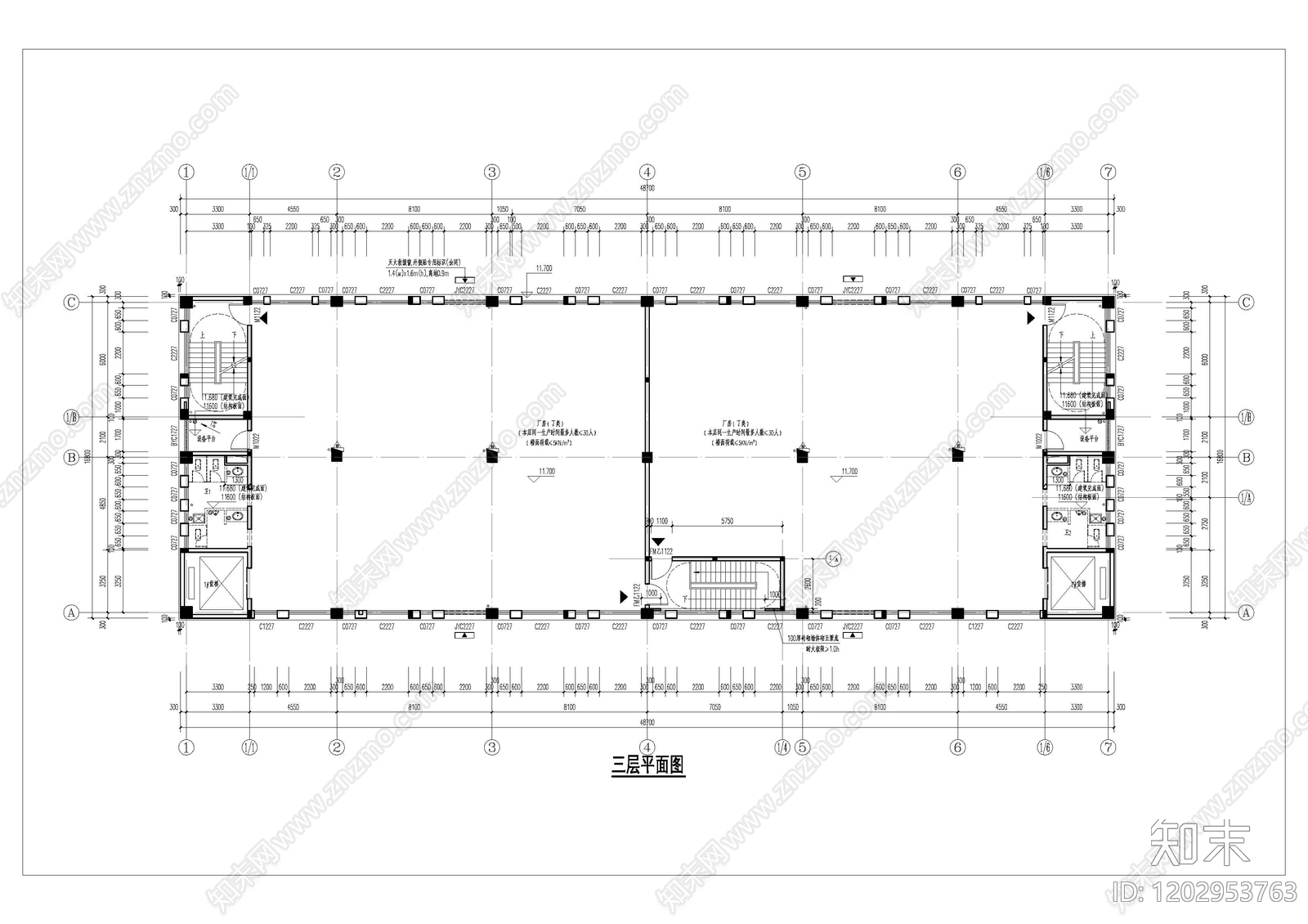现代简约产业园建筑cad施工图下载【ID:1202953763】