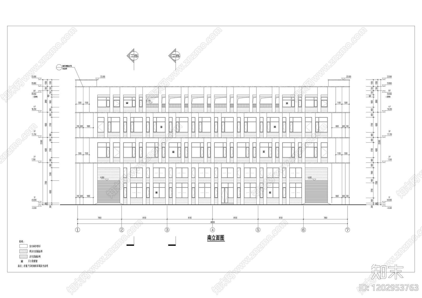 现代简约产业园建筑cad施工图下载【ID:1202953763】
