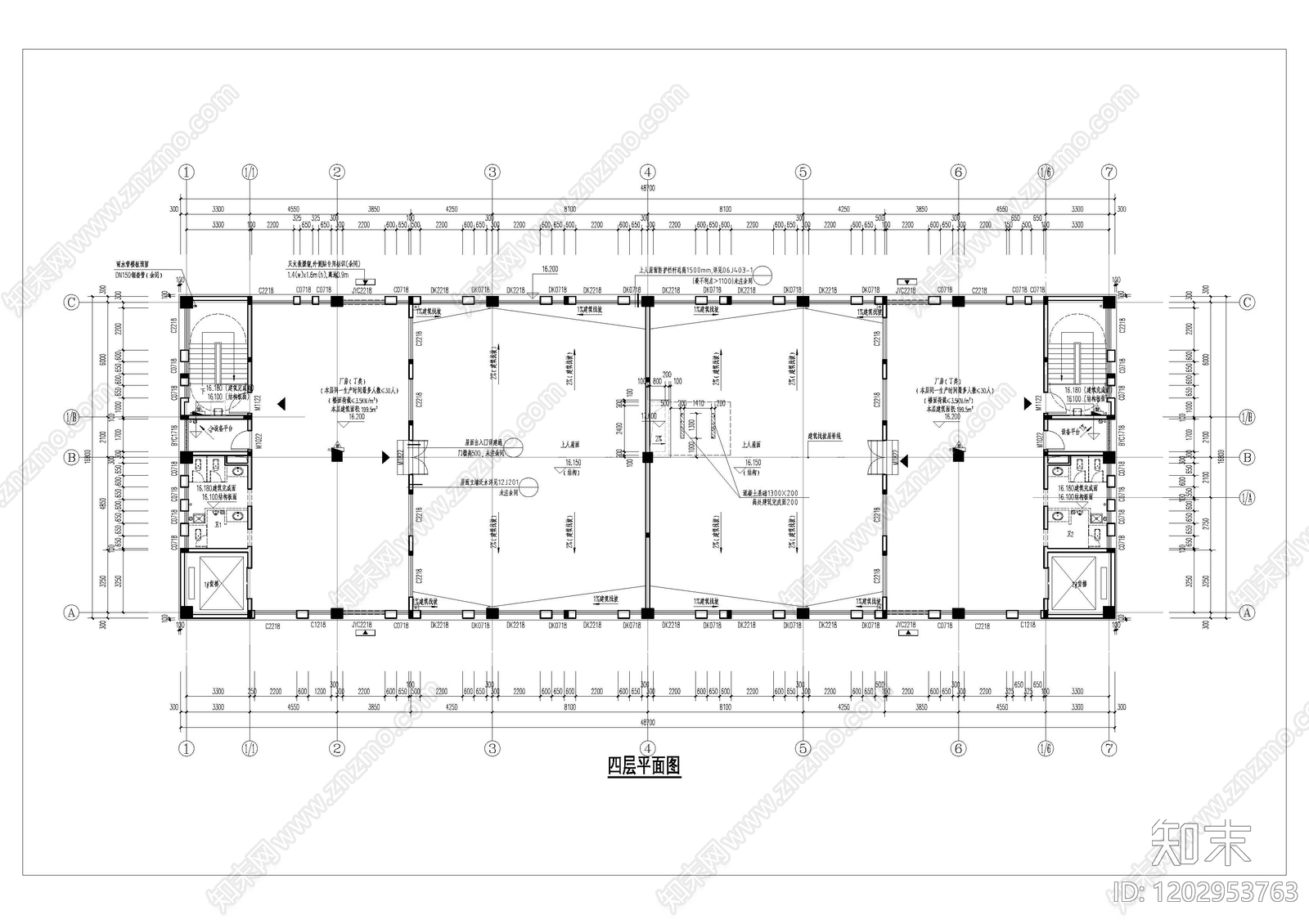 现代简约产业园建筑cad施工图下载【ID:1202953763】