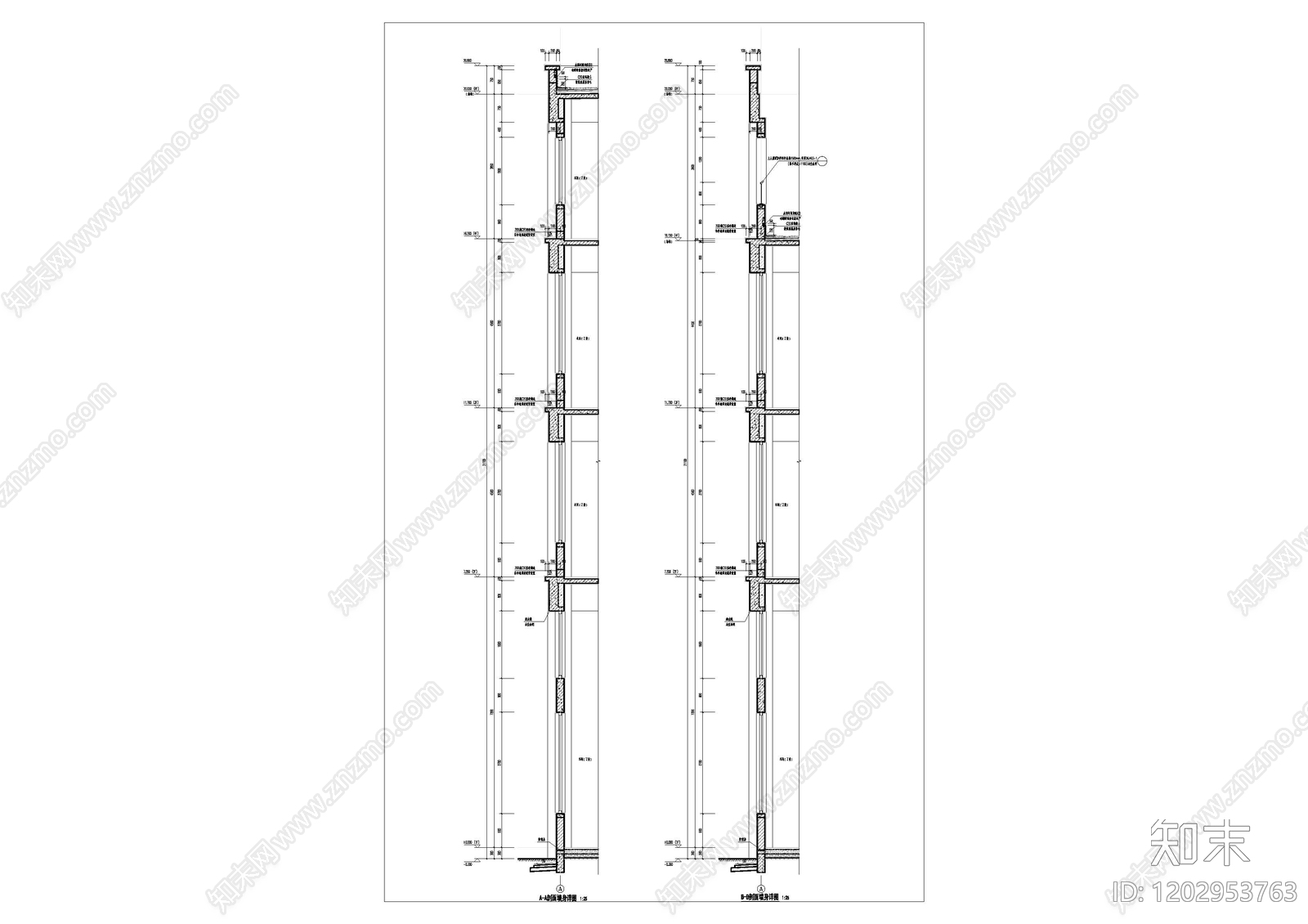 现代简约产业园建筑cad施工图下载【ID:1202953763】