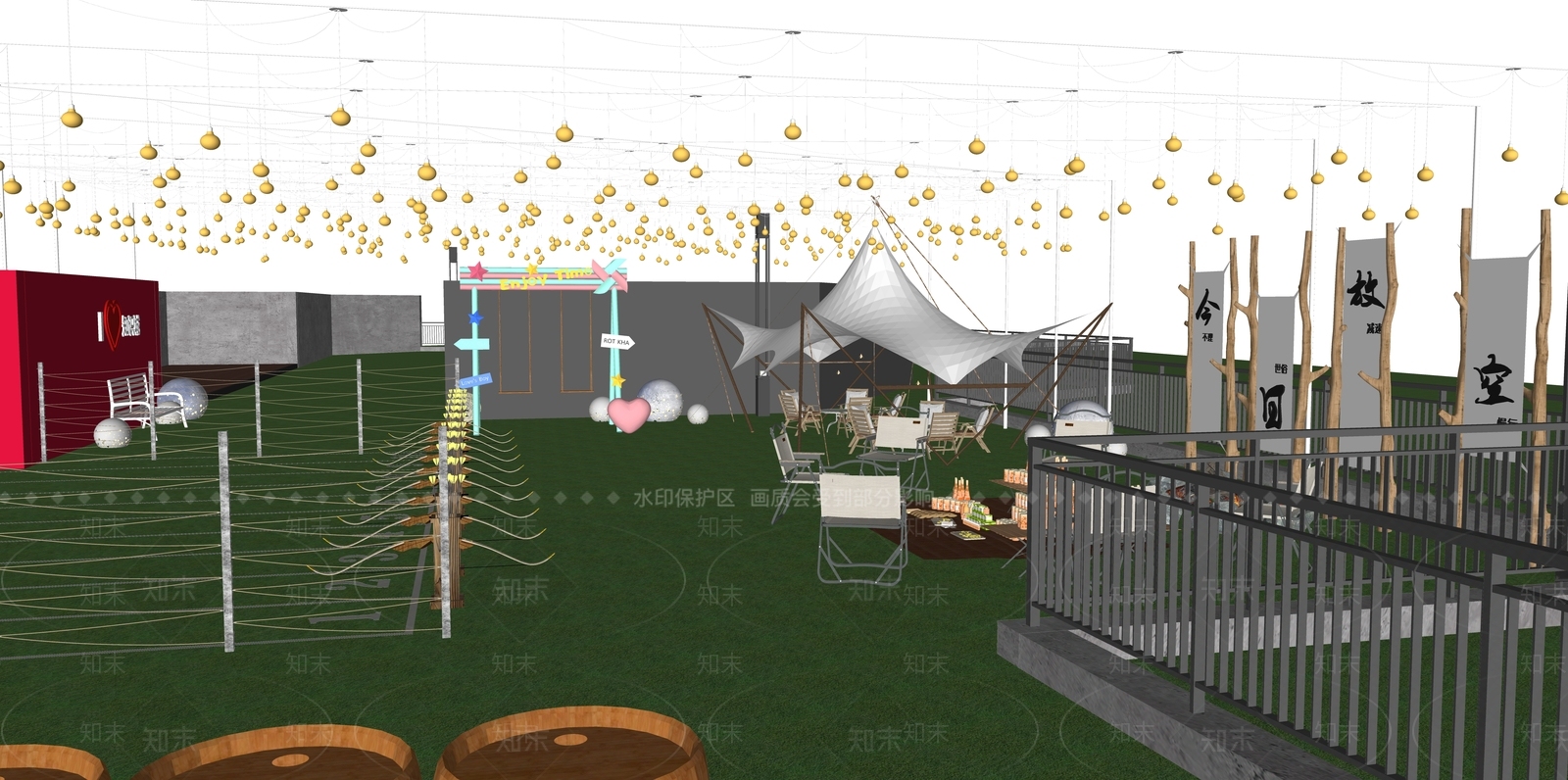现代屋顶花园SU模型下载【ID:1202956805】