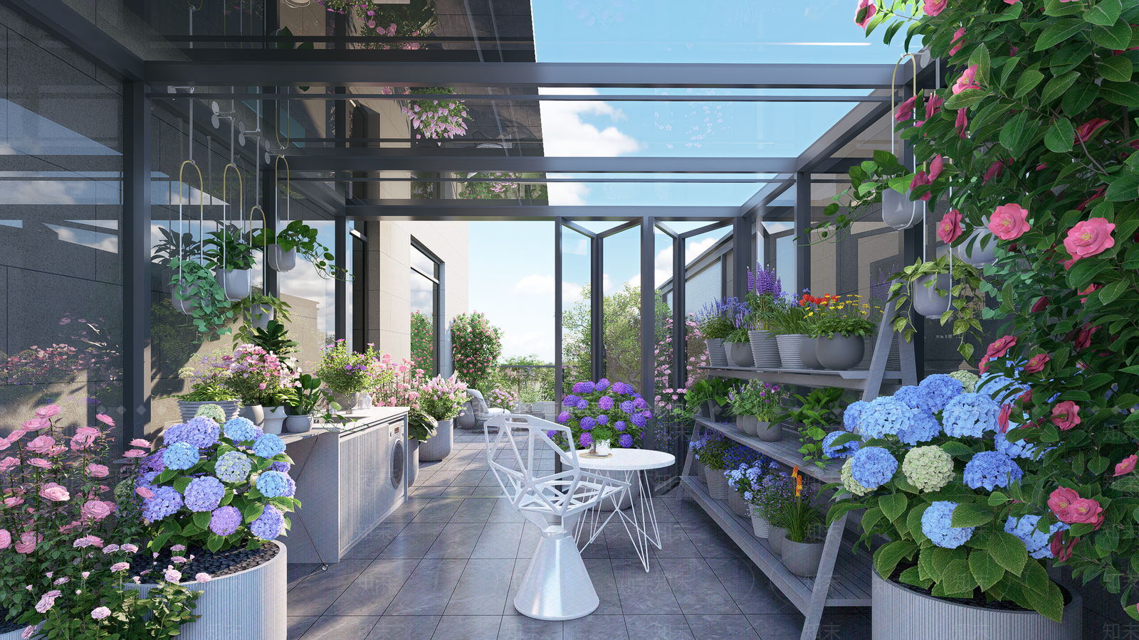 现代屋顶花园SU模型下载【ID:1202960906】