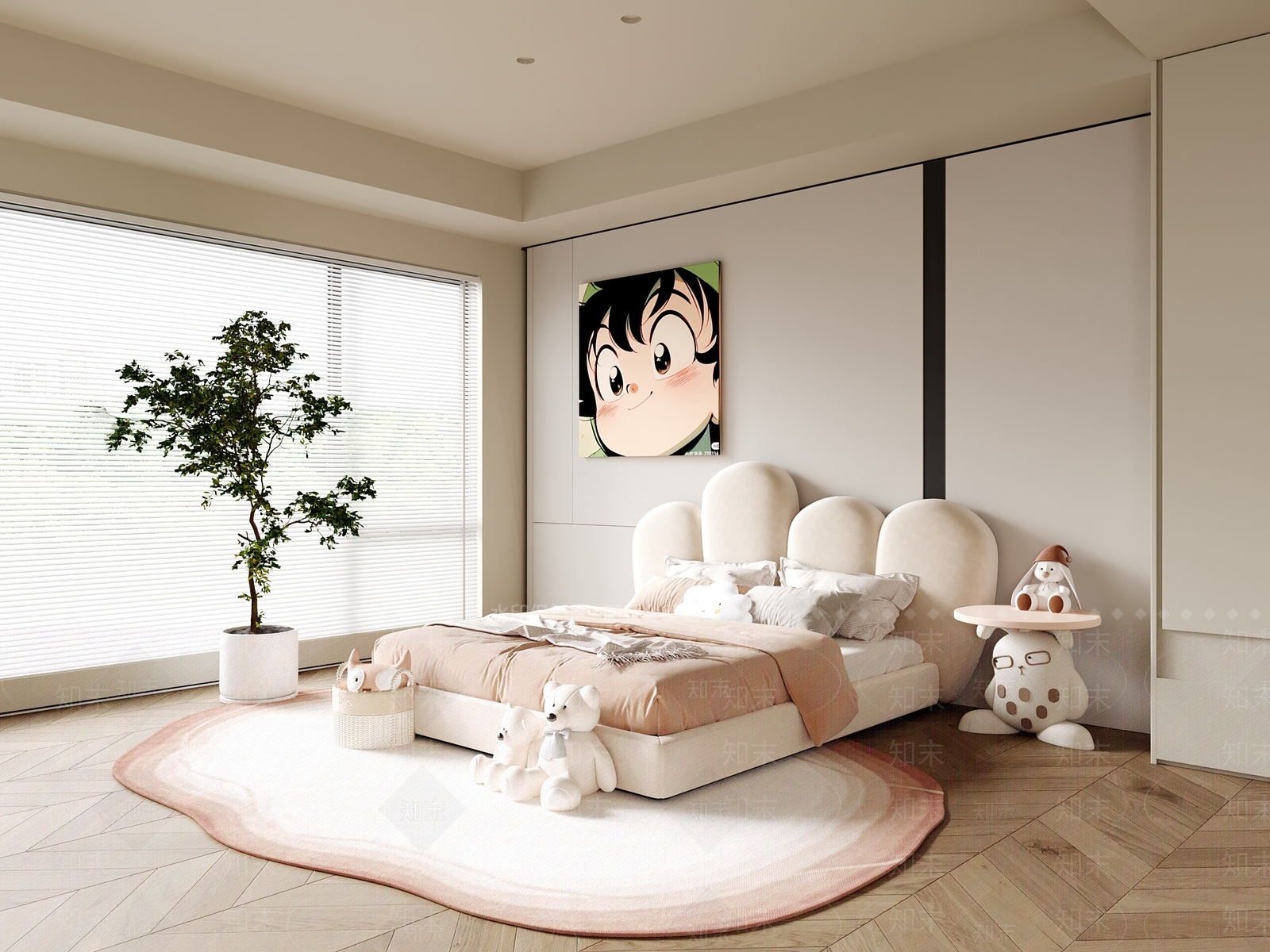 现代女孩房3D模型下载【ID:1203205663】