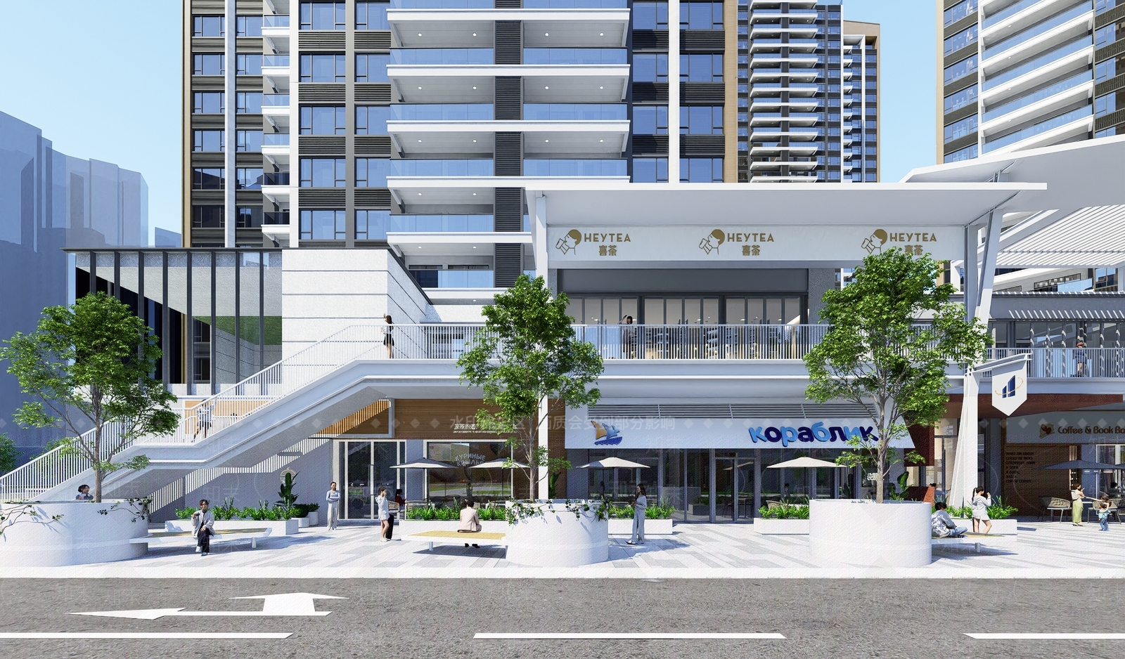 现代商业街SU模型下载【ID:1202962265】