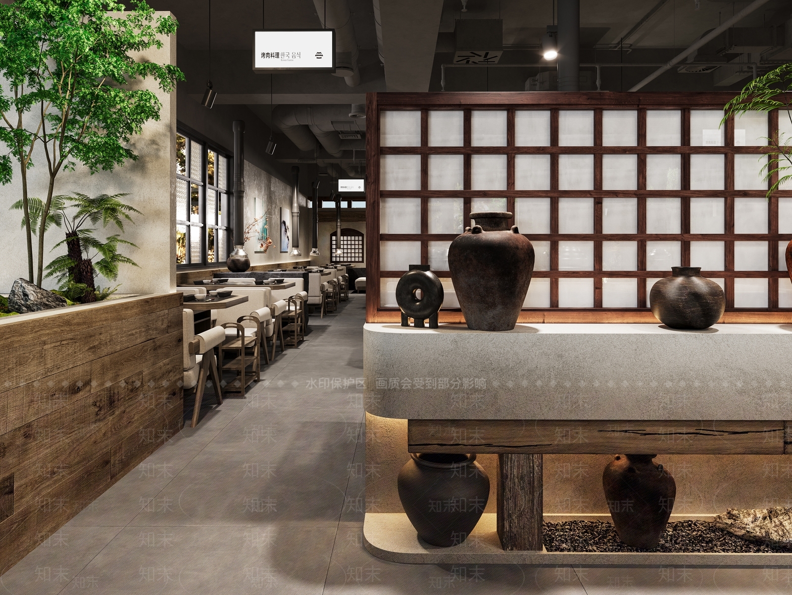 复古侘寂烤肉店3D模型下载【ID:1202962216】