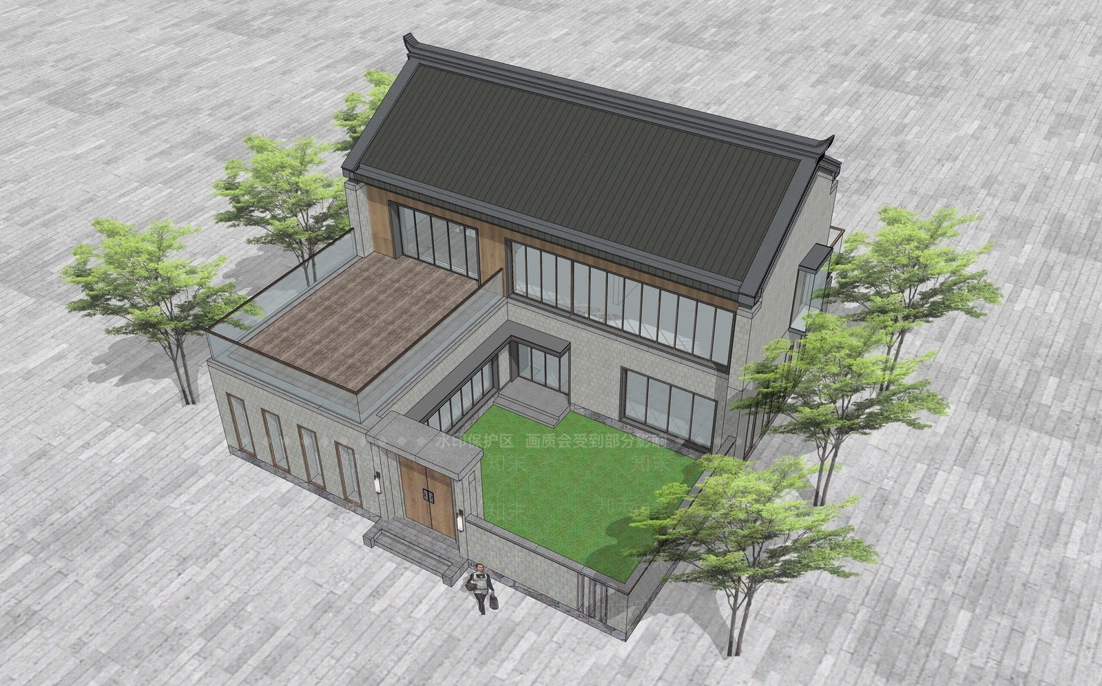 现代乡村民房SU模型下载【ID:1202963246】