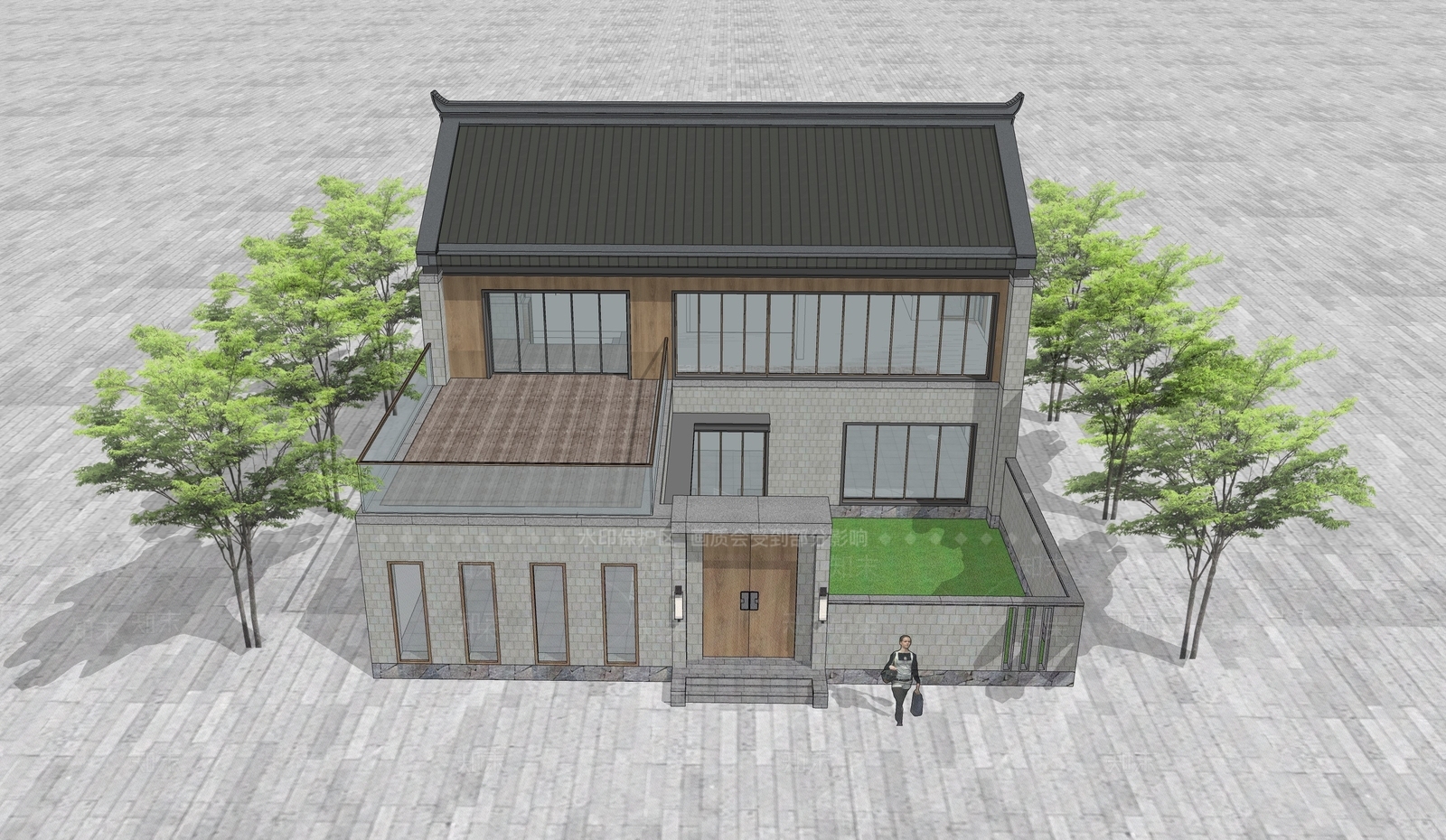 现代乡村民房SU模型下载【ID:1202963246】