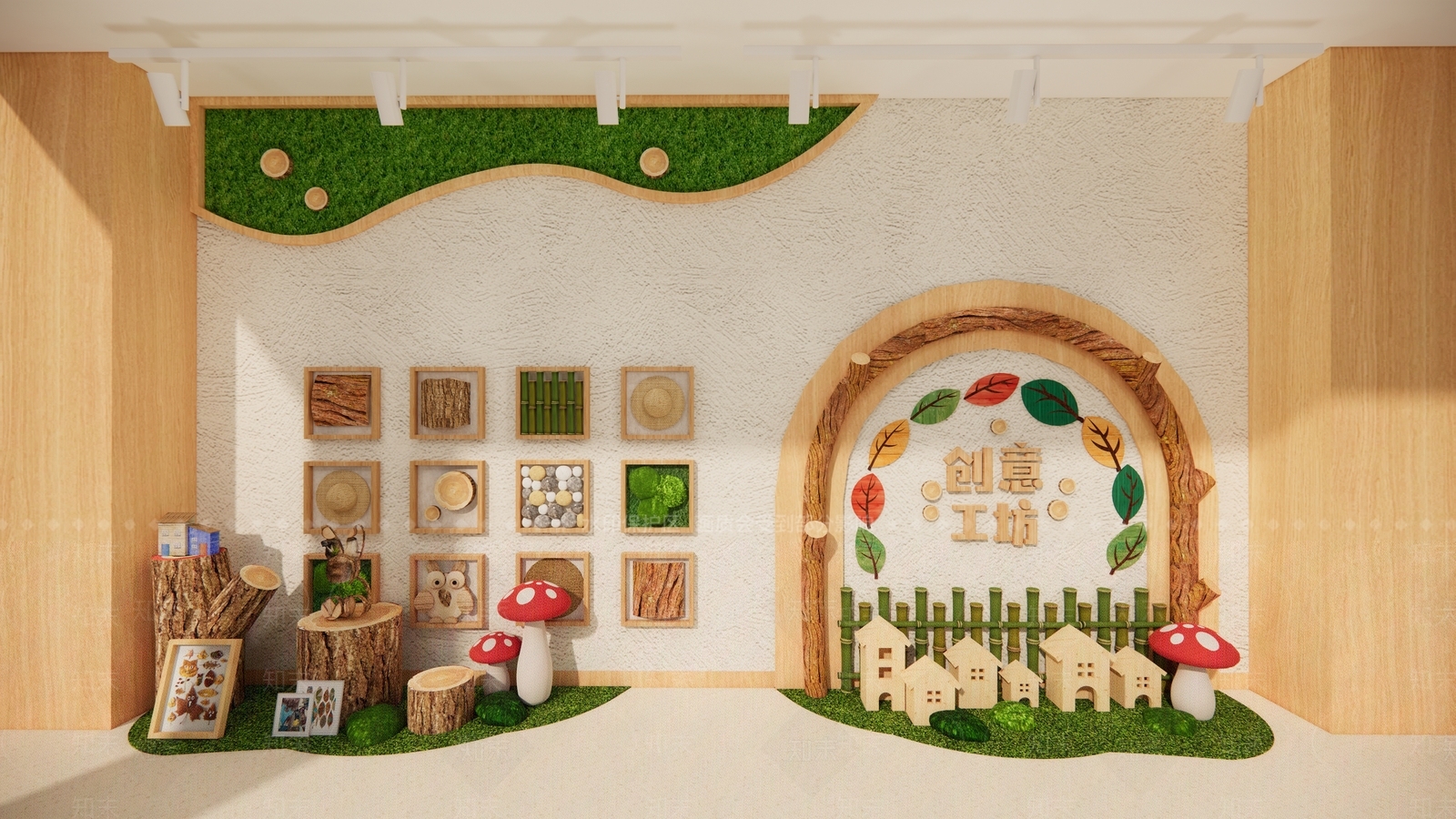 现代原木幼儿园内部SU模型下载【ID:1202963836】