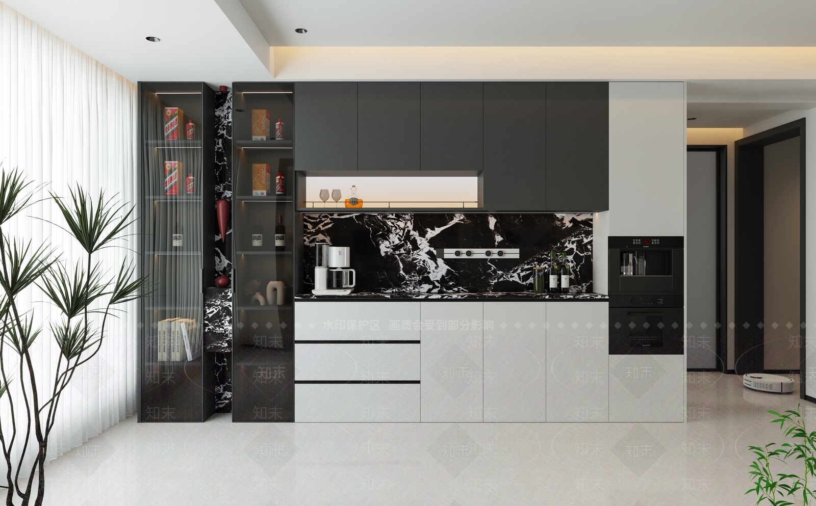 现代极简家居餐厅3D模型下载【ID:1202964669】