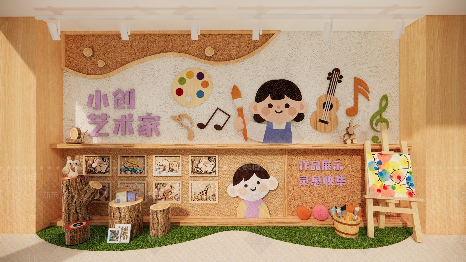 现代原木幼儿园内部SU模型下载【ID:1202964709】