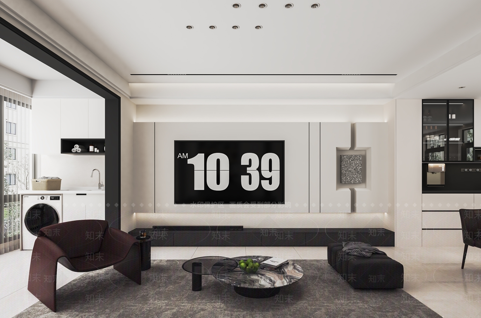 现代极简家居客厅3D模型下载【ID:1202965036】