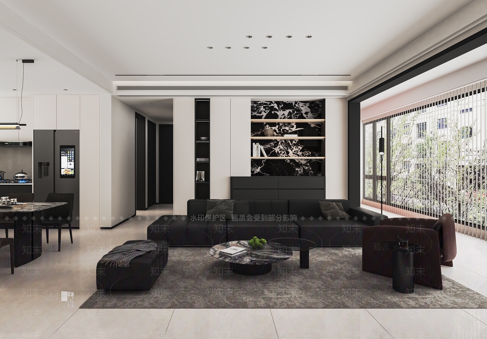 现代极简家居客厅3D模型下载【ID:1202965036】