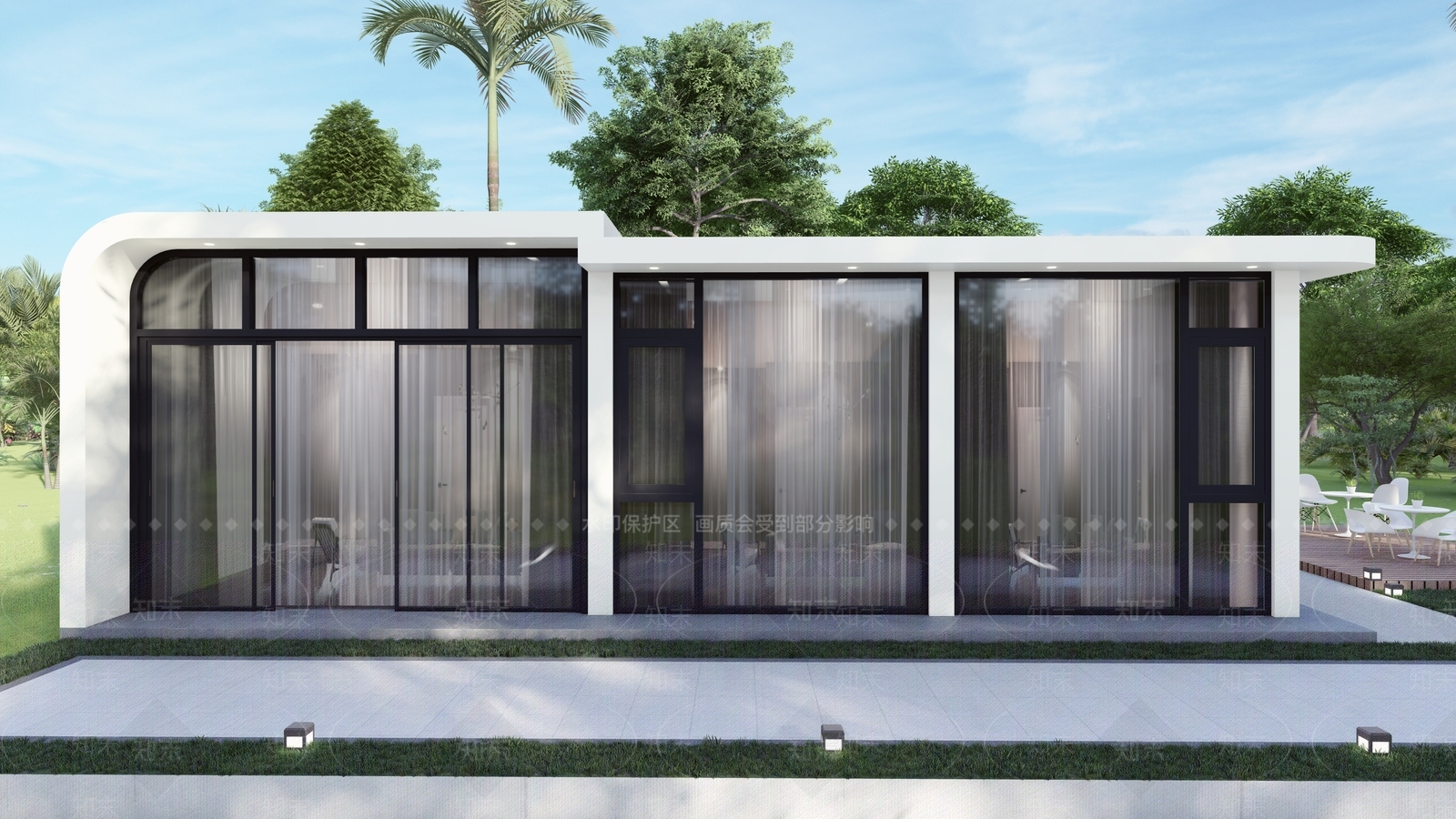 现代简约亭子SU模型下载【ID:1203152566】