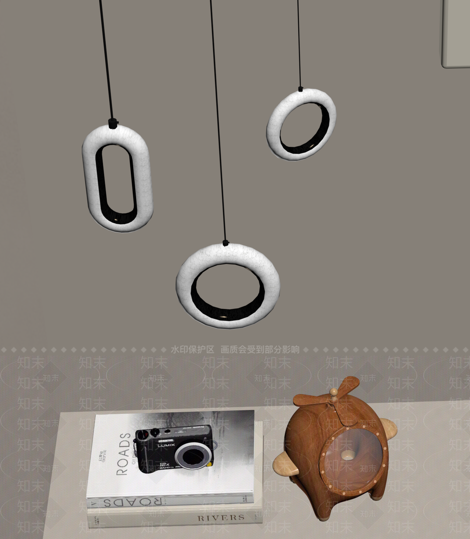 现代极简吊灯SU模型下载【ID:1202969687】