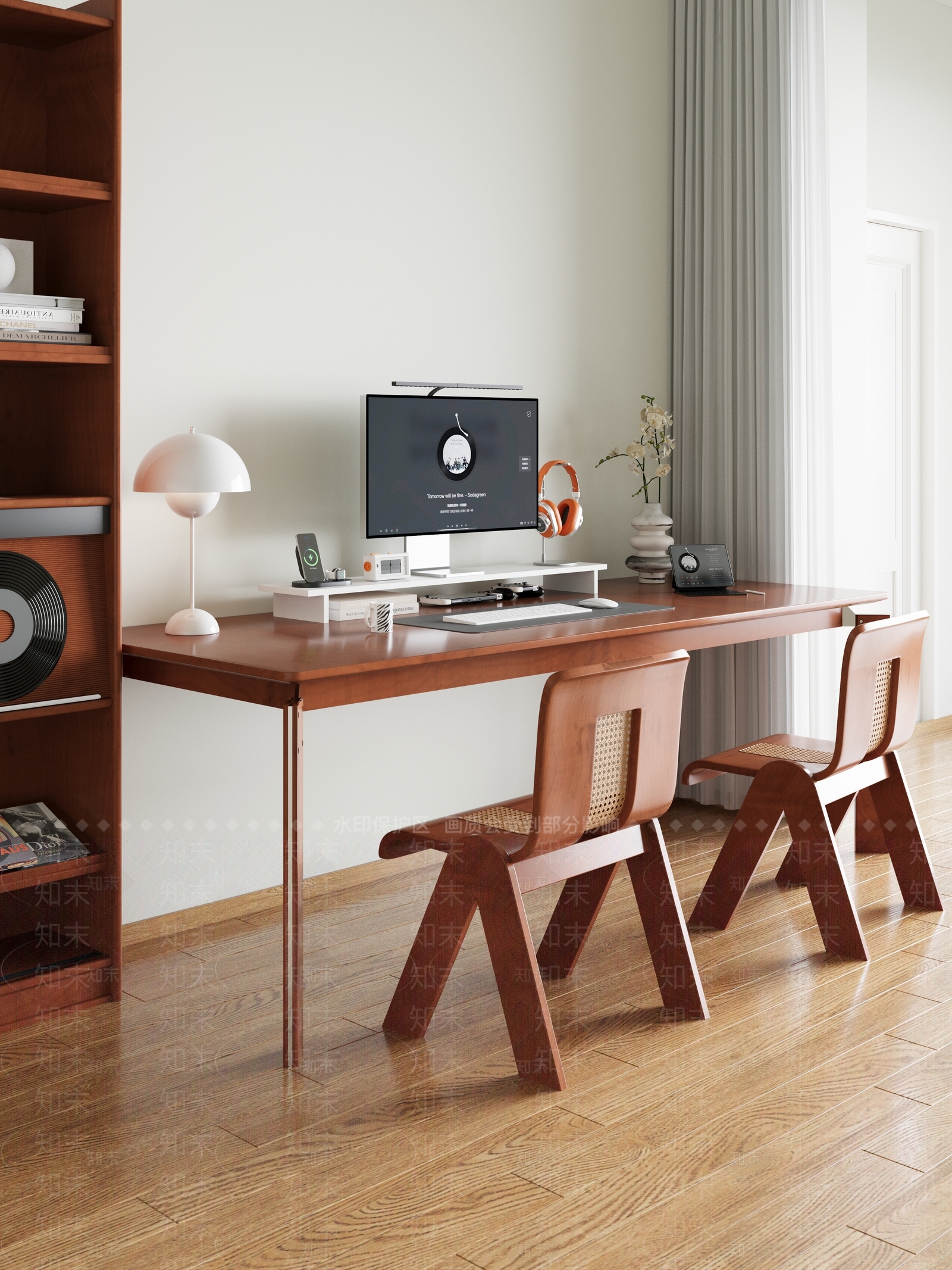 中古复古开放式书房3D模型下载【ID:1202970565】