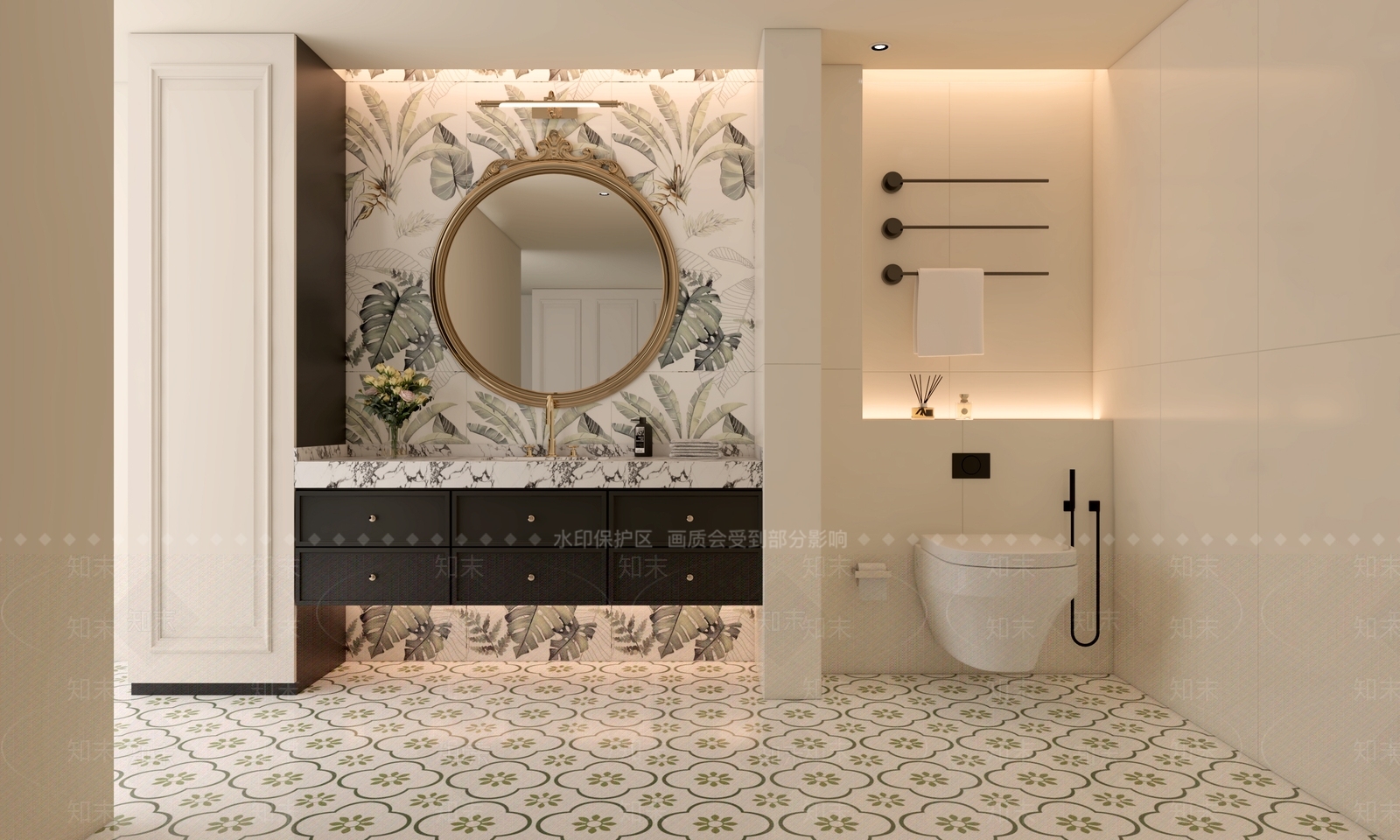 法式美式卫生间3D模型下载【ID:1202975614】