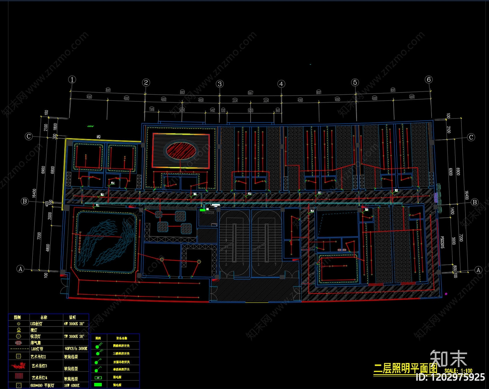 现代足浴店cad施工图下载【ID:1202975925】