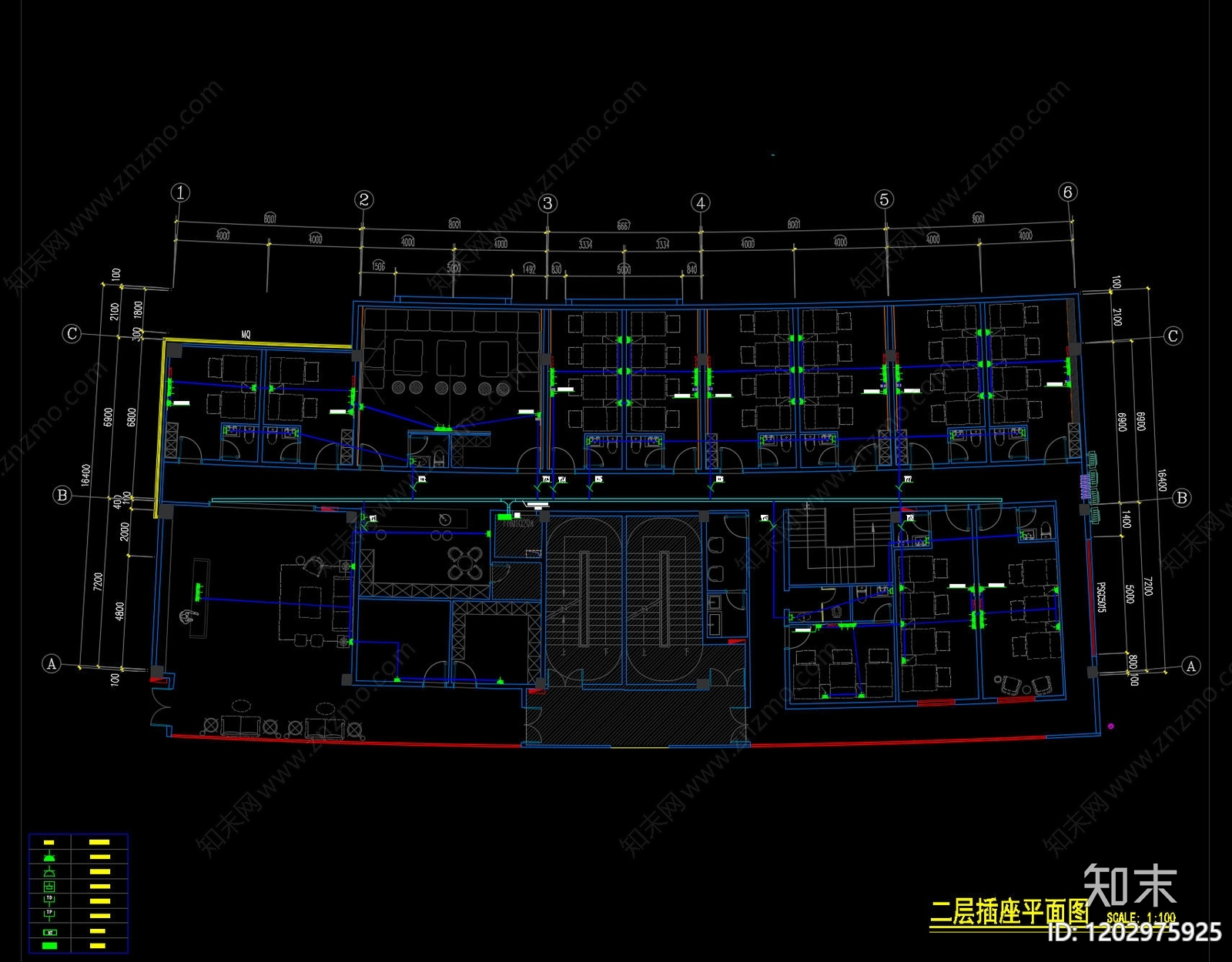 现代足浴店cad施工图下载【ID:1202975925】