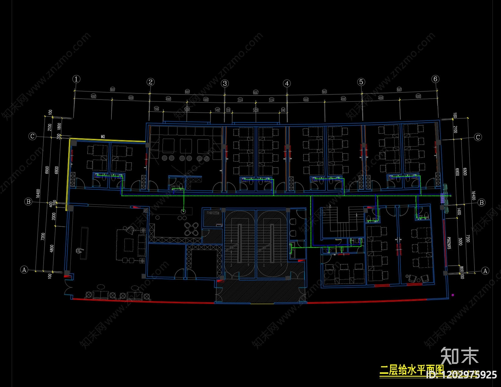 现代足浴店cad施工图下载【ID:1202975925】