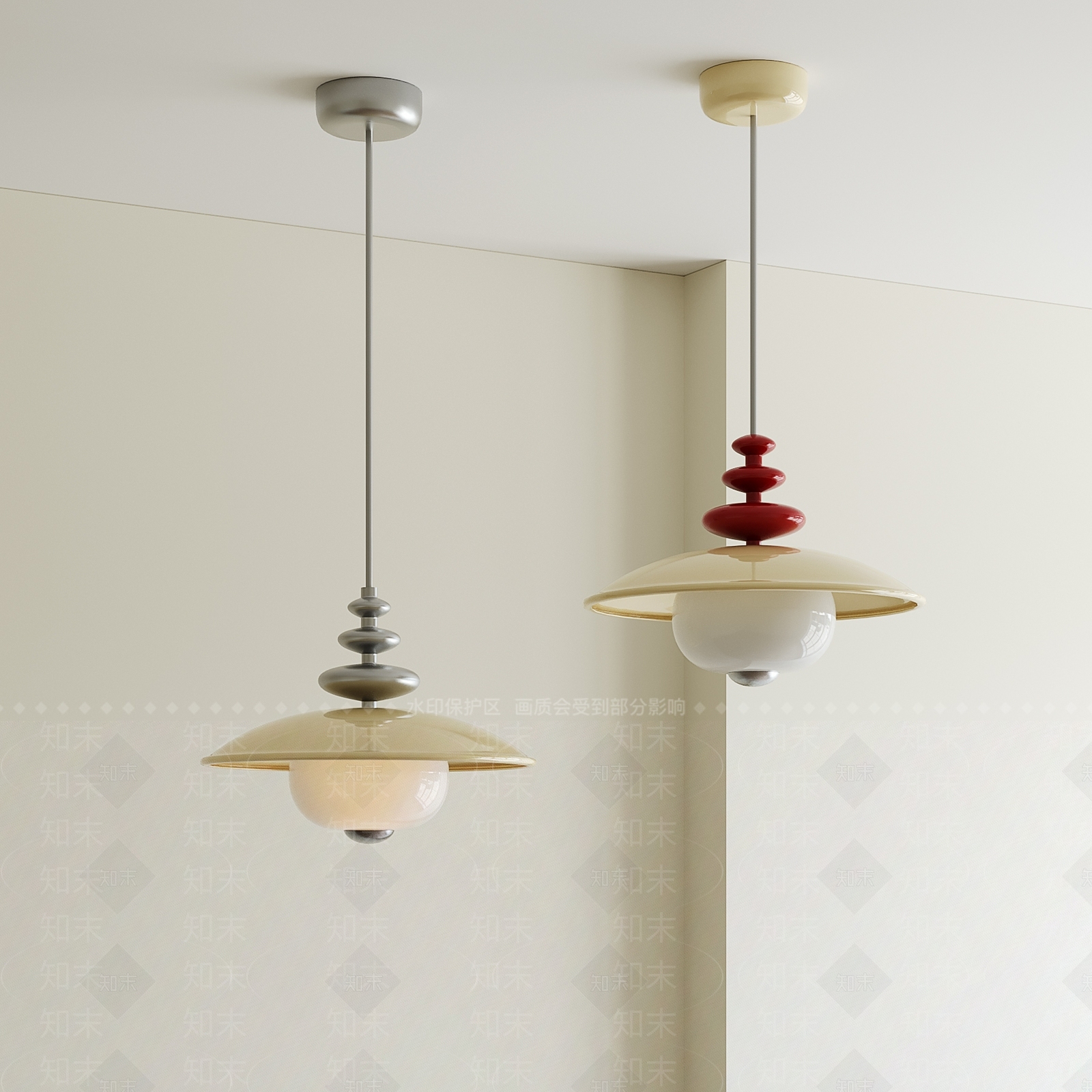 现代中古小吊灯3D模型下载【ID:1202977200】