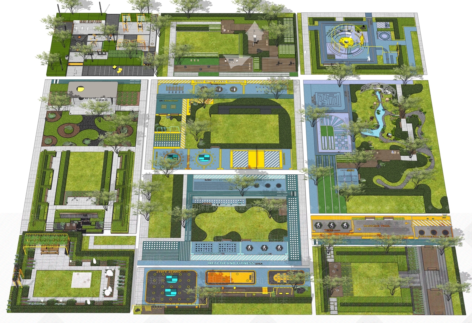 现代口袋公园SU模型下载【ID:1202981531】