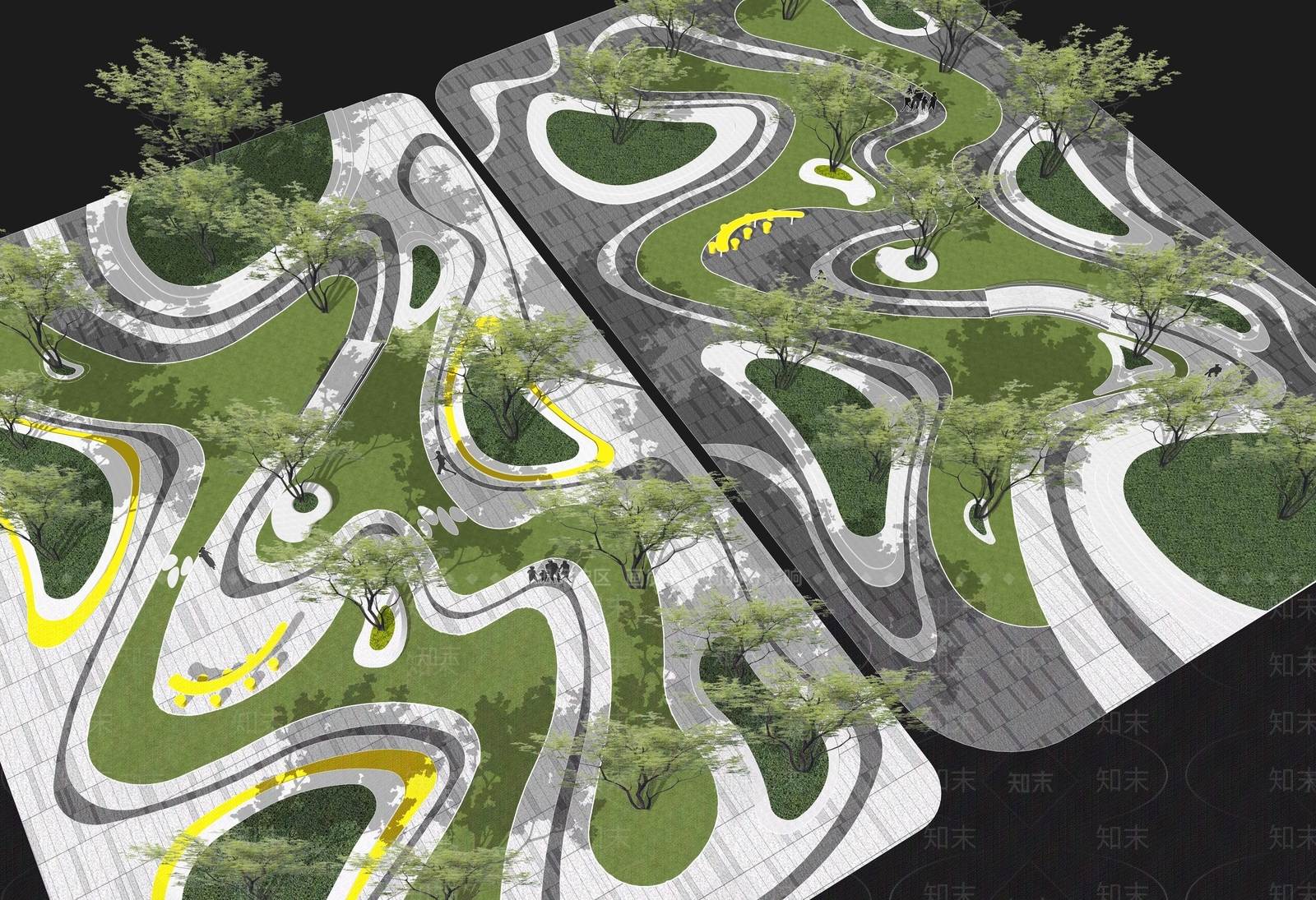 现代景观公园SU模型下载【ID:1202981700】