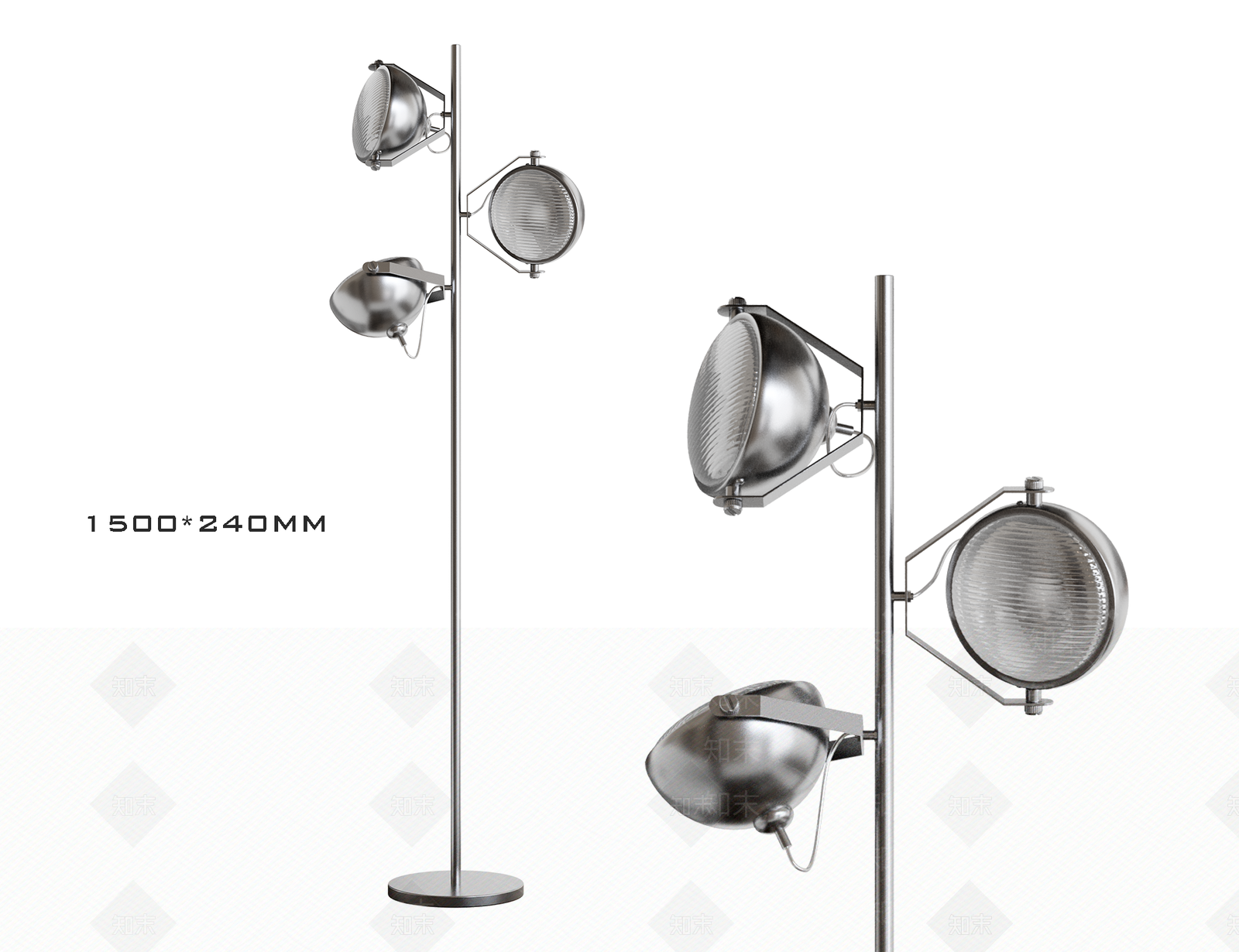 工业复古落地灯3D模型下载【ID:1202983533】