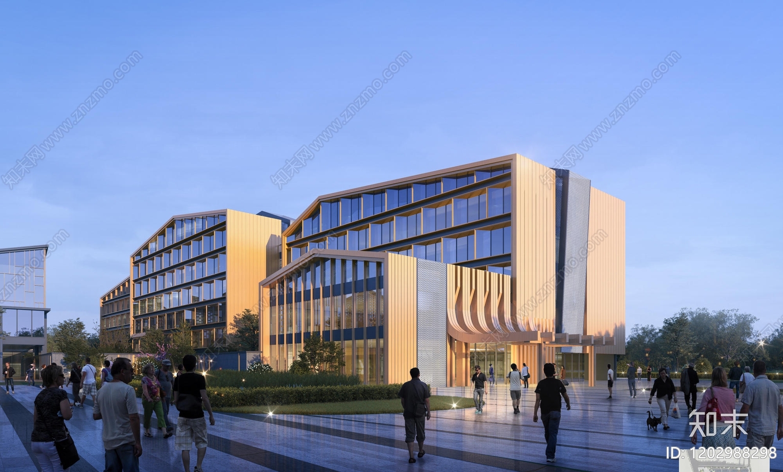 现代新中式商业街区建筑下载【ID:1202988298】