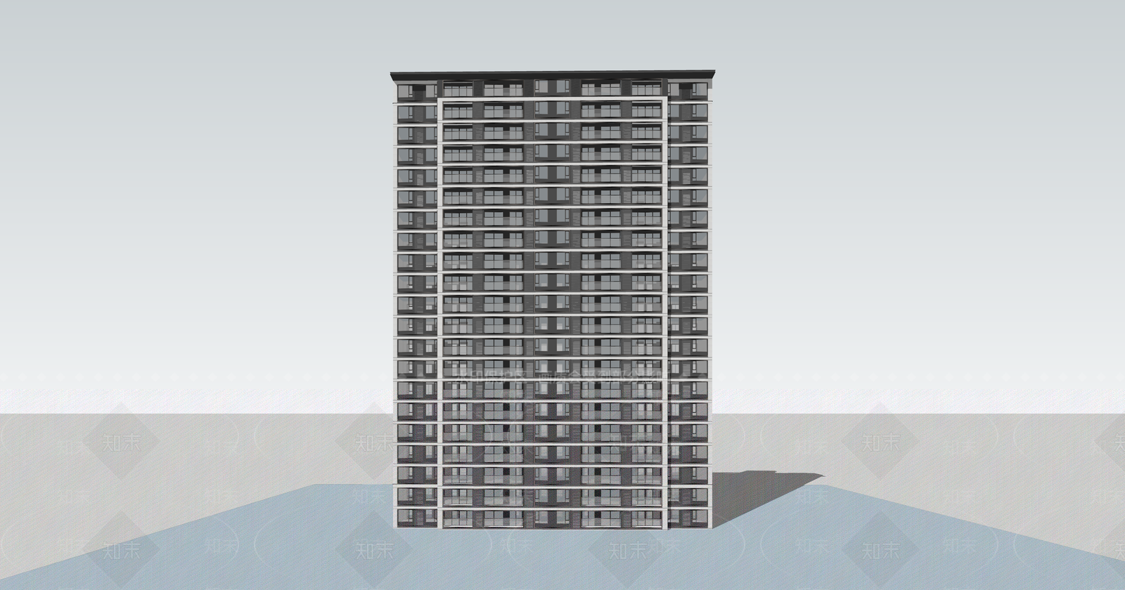 现代新中式高层住宅SU模型下载【ID:1202991979】
