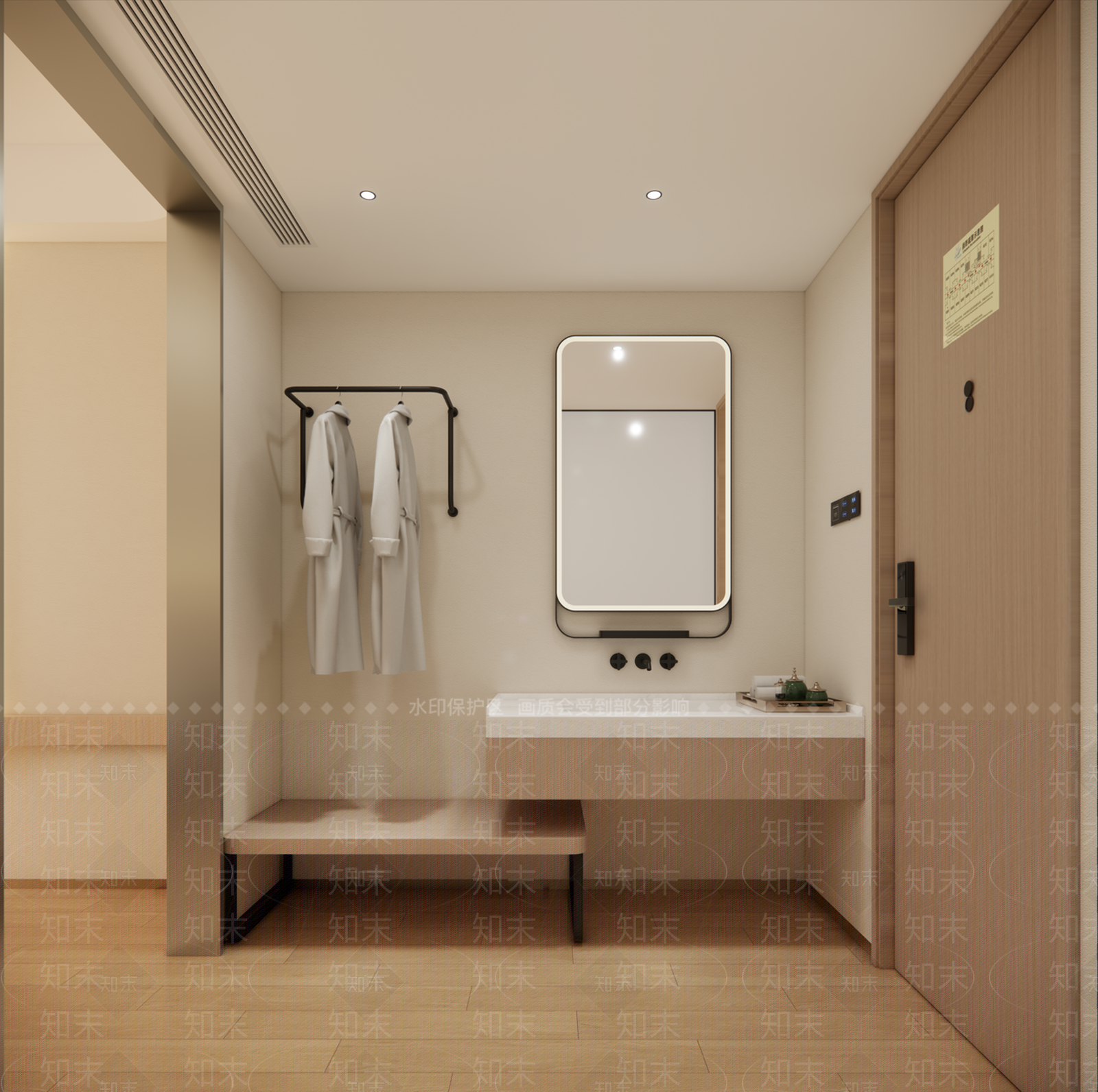 现代简约酒店客房SU模型下载【ID:1203160274】