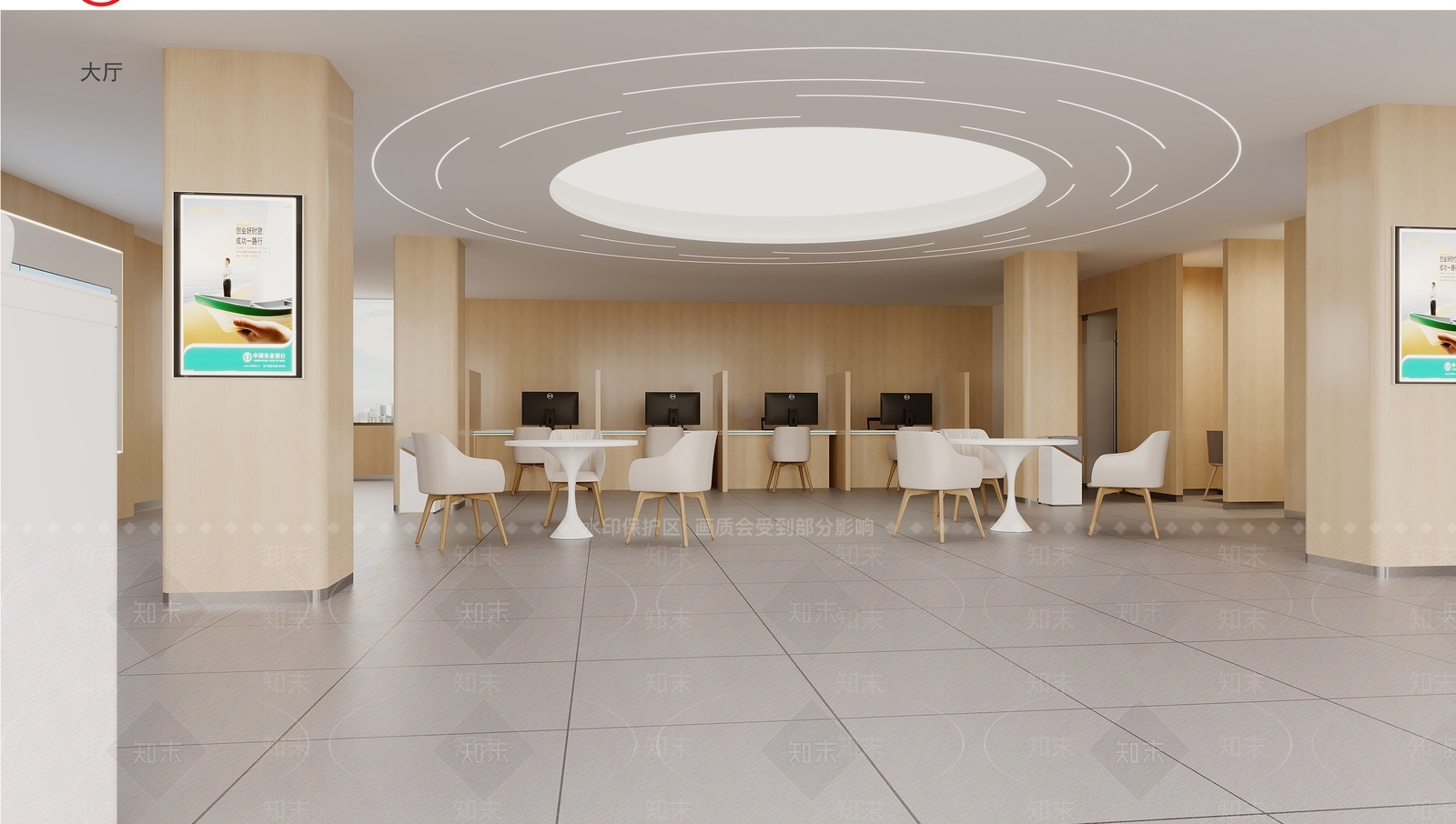 现代办公大厅3D模型下载【ID:1202996293】