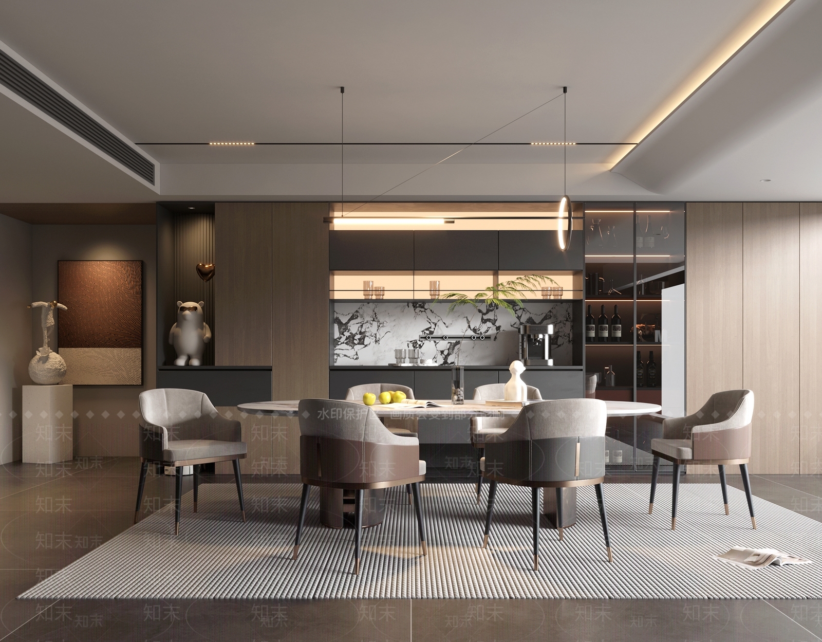 意式家居餐厅3D模型下载【ID:1202996217】