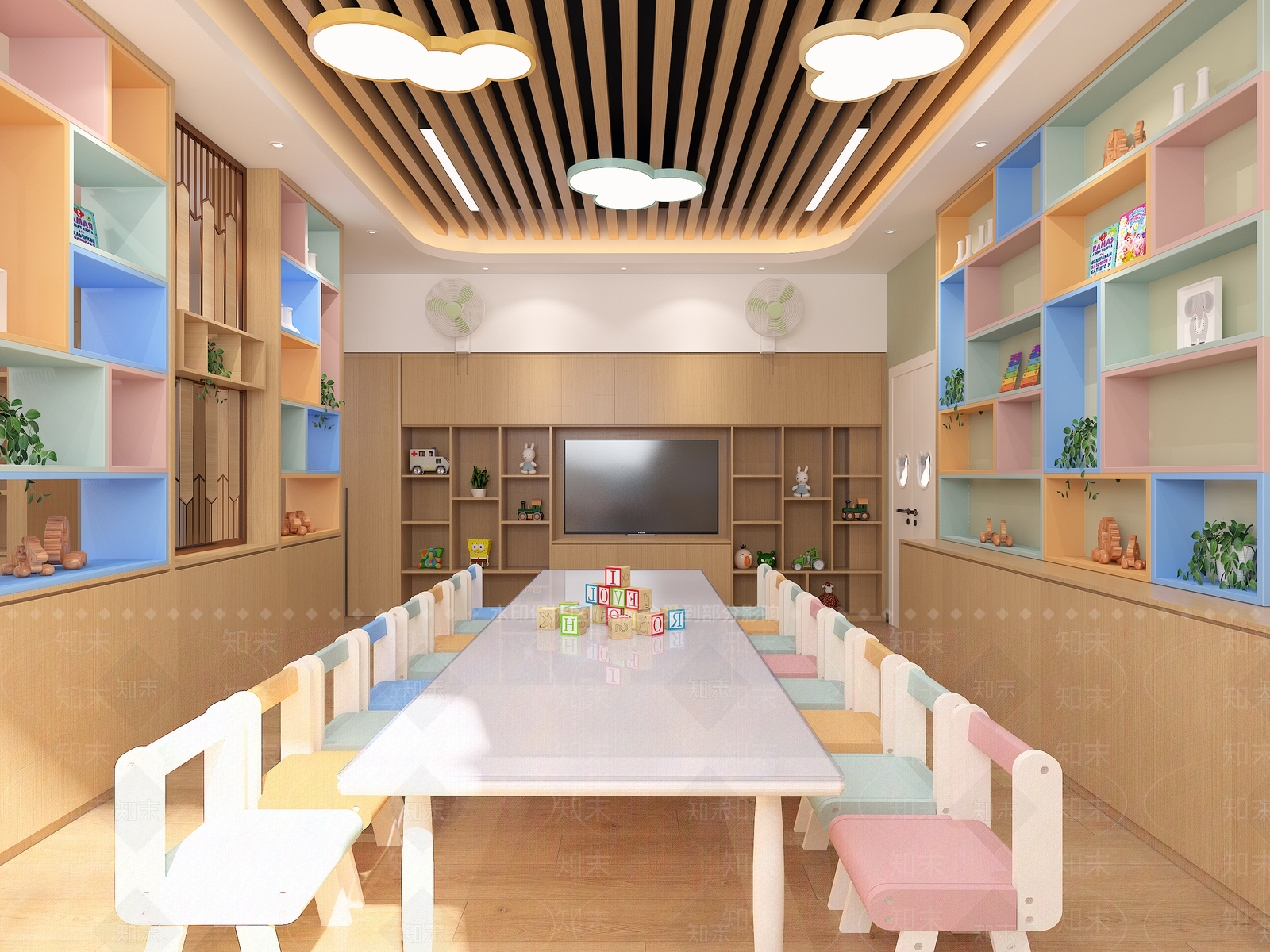 现代简约教室3D模型下载【ID:1202997913】
