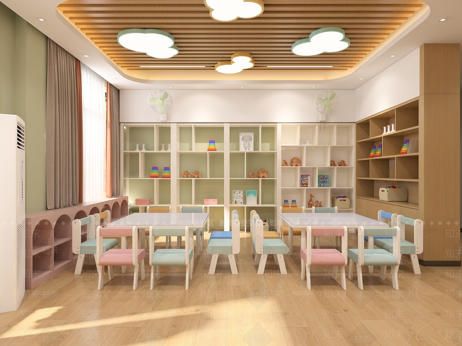 现代简约教室3D模型下载【ID:1202997913】