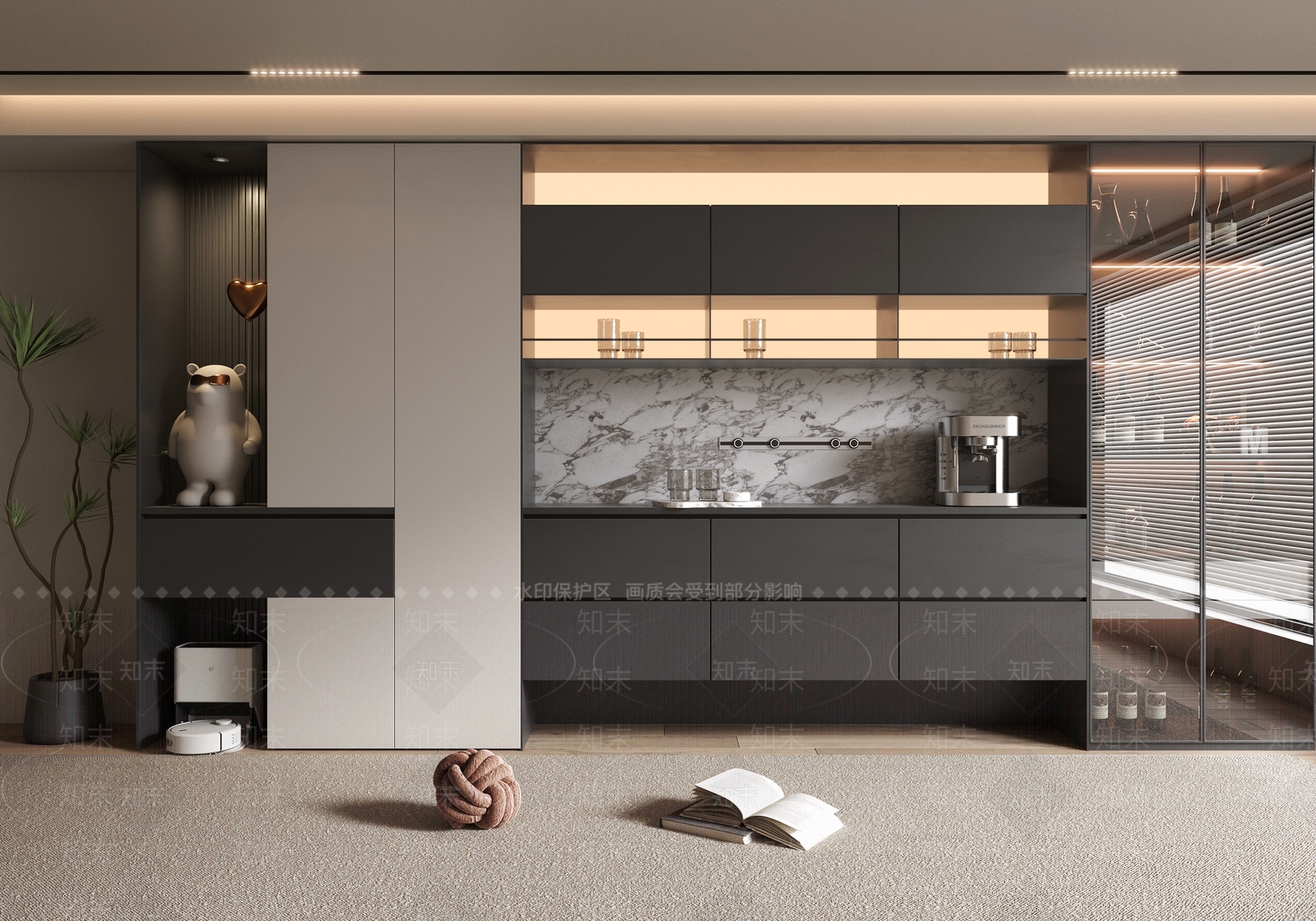 现代酒柜SU模型下载【ID:1203198476】