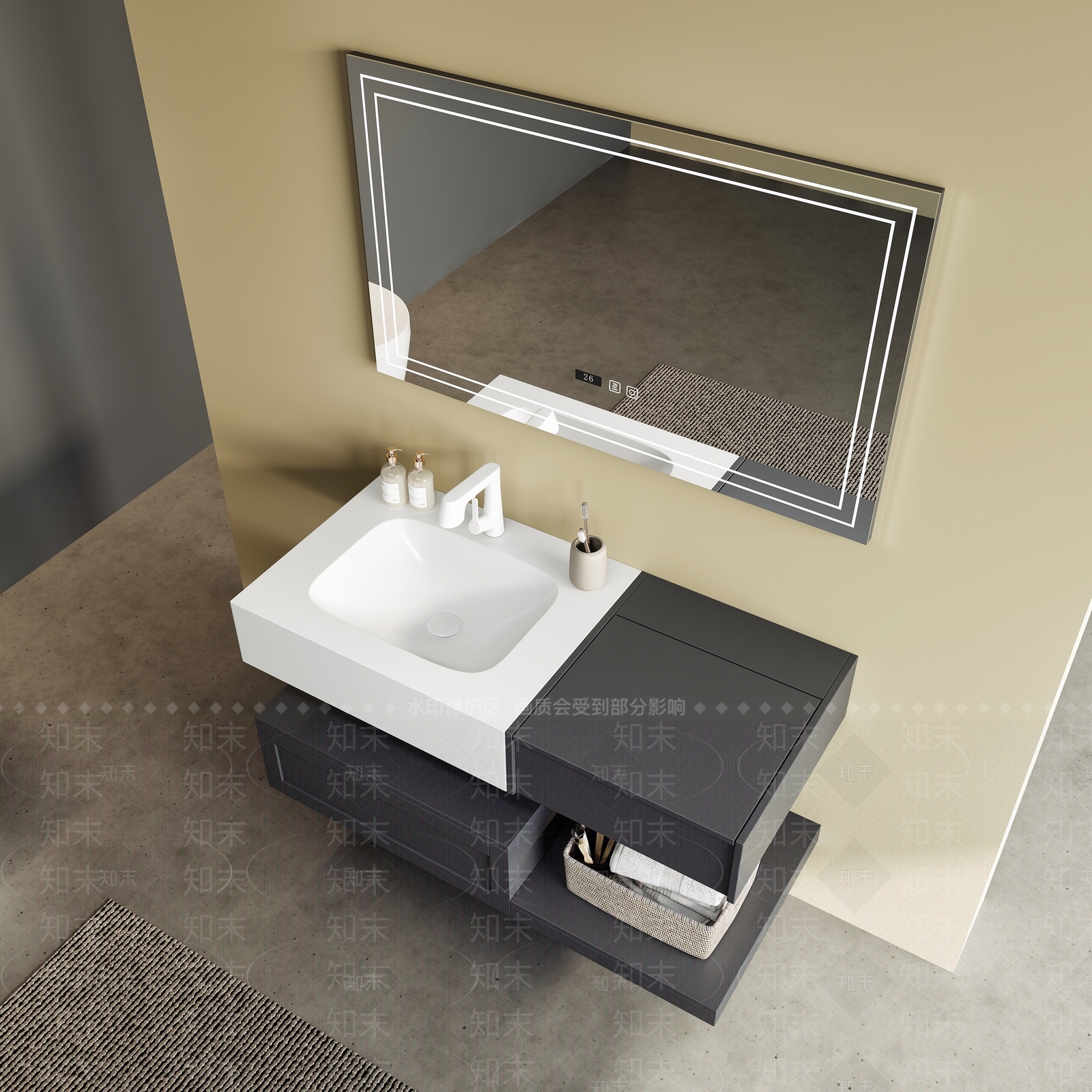 浴室柜3D模型下载【ID:1202999902】
