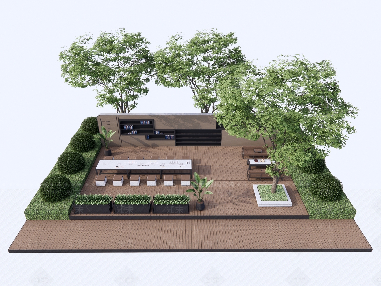 现代新中式小区景观SU模型下载【ID:1203001310】