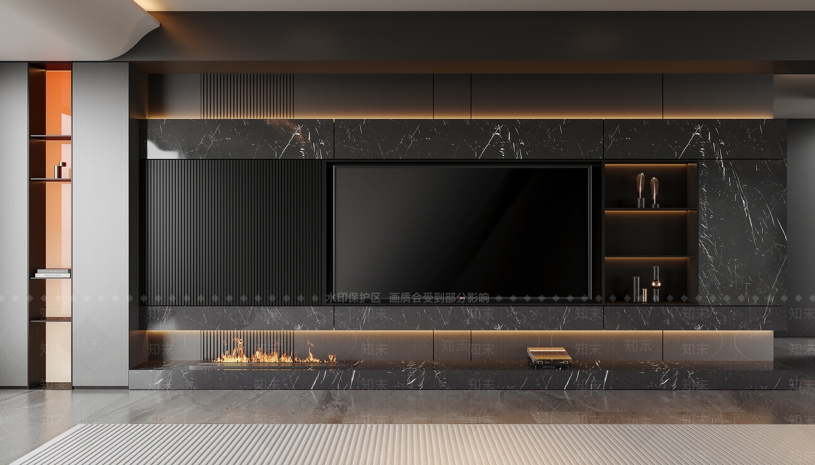 现代极简电视背景墙3D模型下载【ID:1203001708】