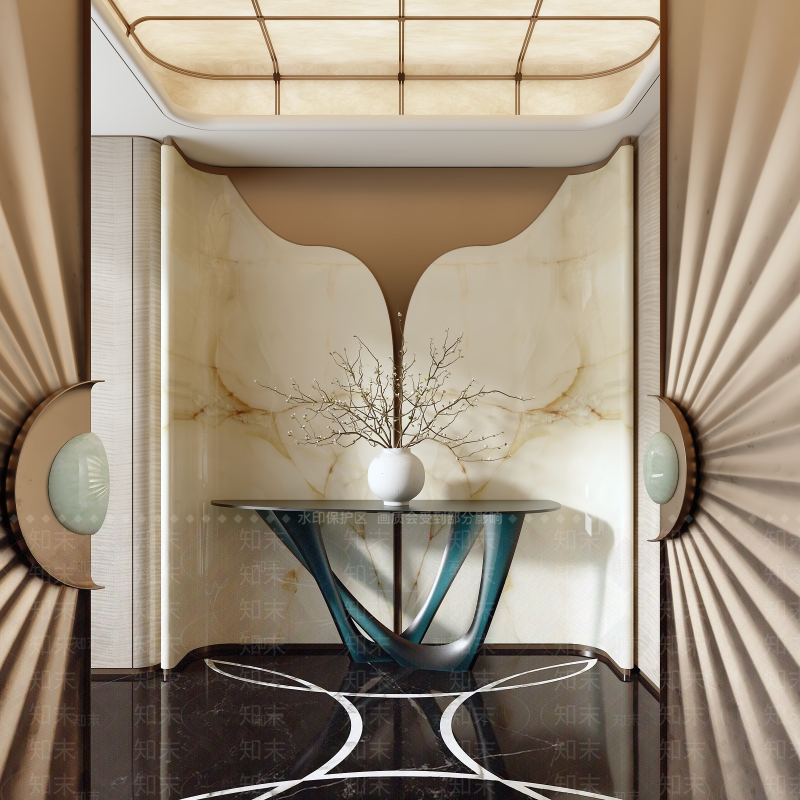 轻奢玄关3D模型下载【ID:1203002363】